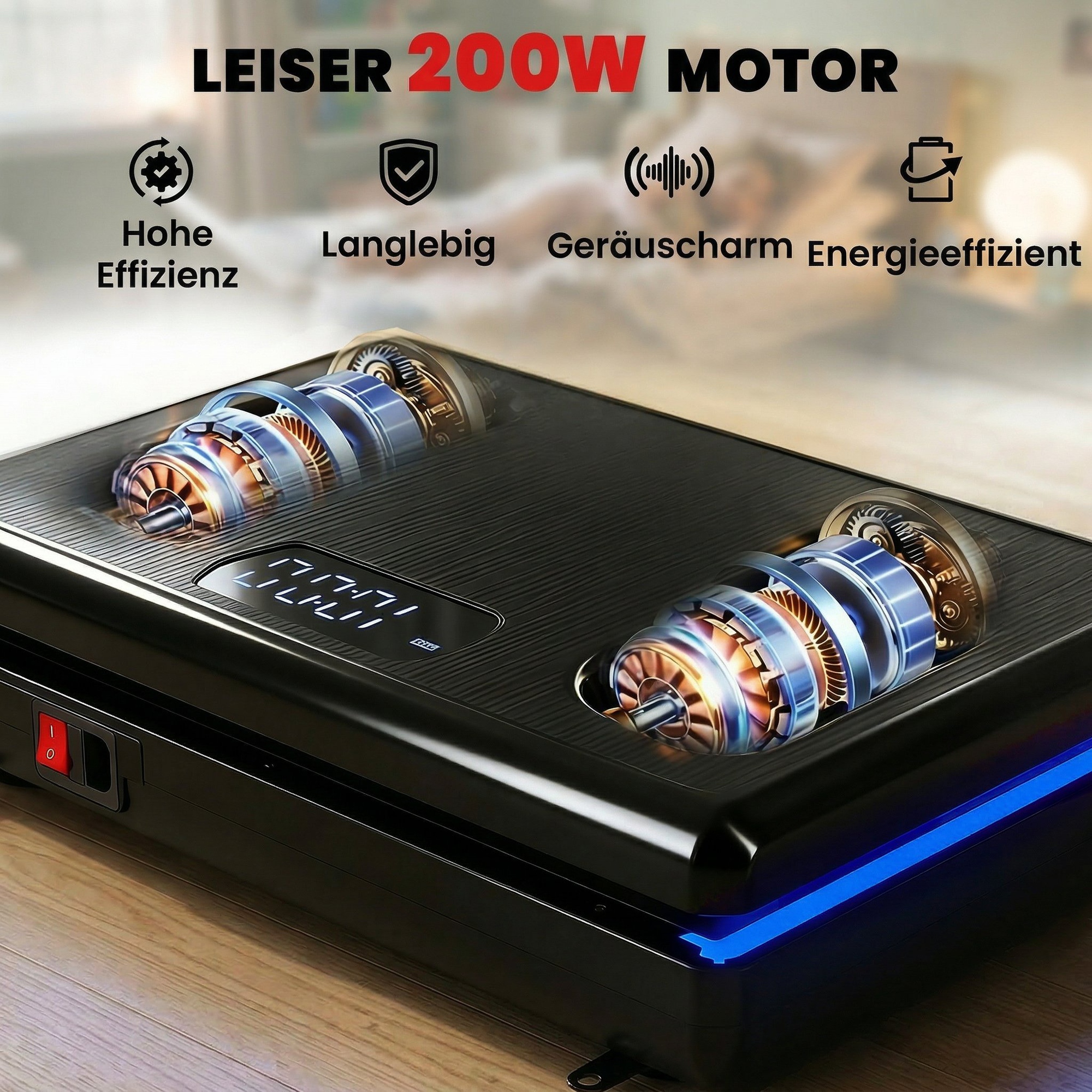 Vibratsiooniplaat 120 intensiivsustaseme, 5 eelprogrammi, LED-tulede, takistusrihmade ja libisemiskindla pinnaga