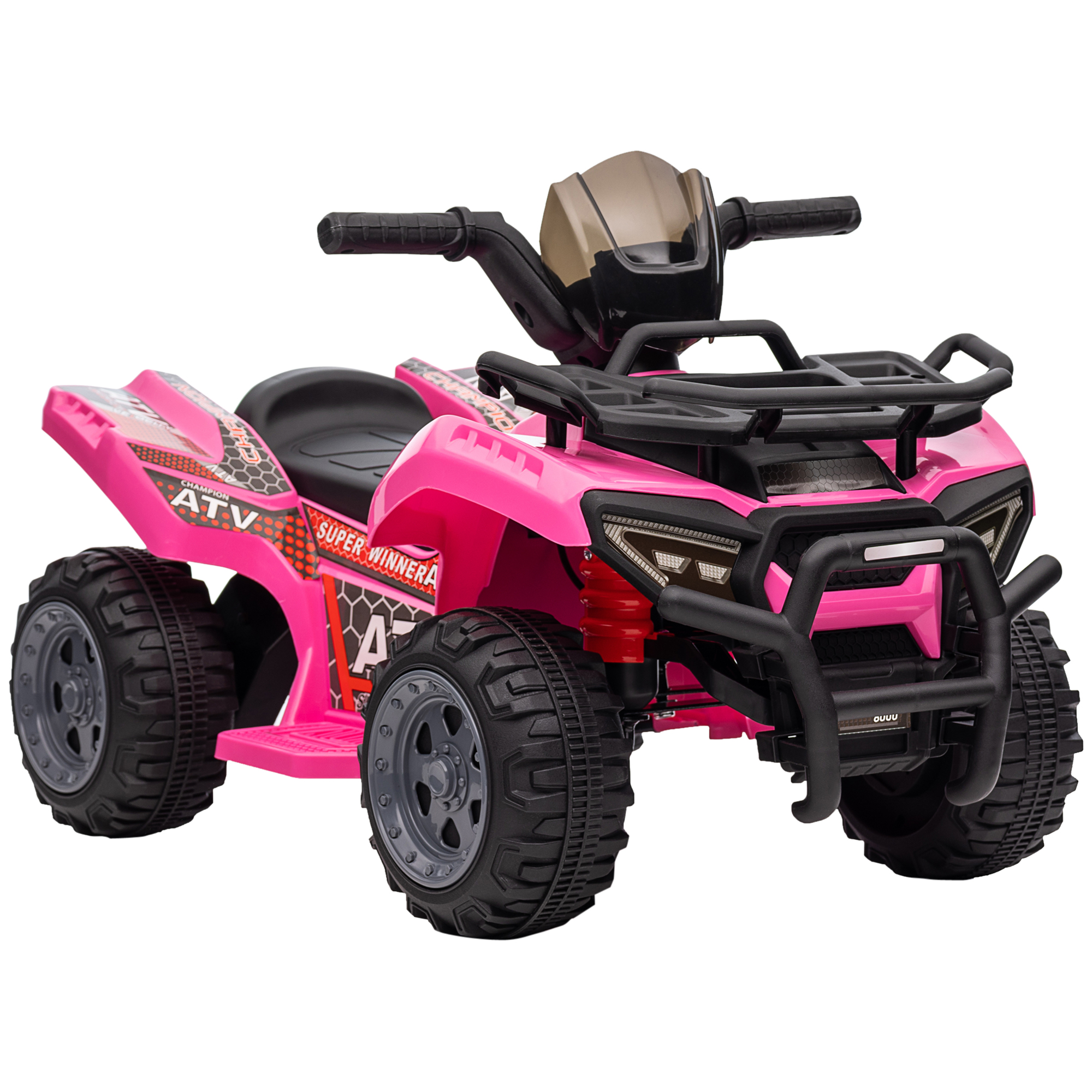 HOMCOM Mini Elektro-Quad für Kinder 18-36 Monate, Elektro ATV mit LED Frontlicht, Metall & PP-Kunststoff, rosa, sicherer Fahrspaß für kleine Abenteurer Aosom.de
