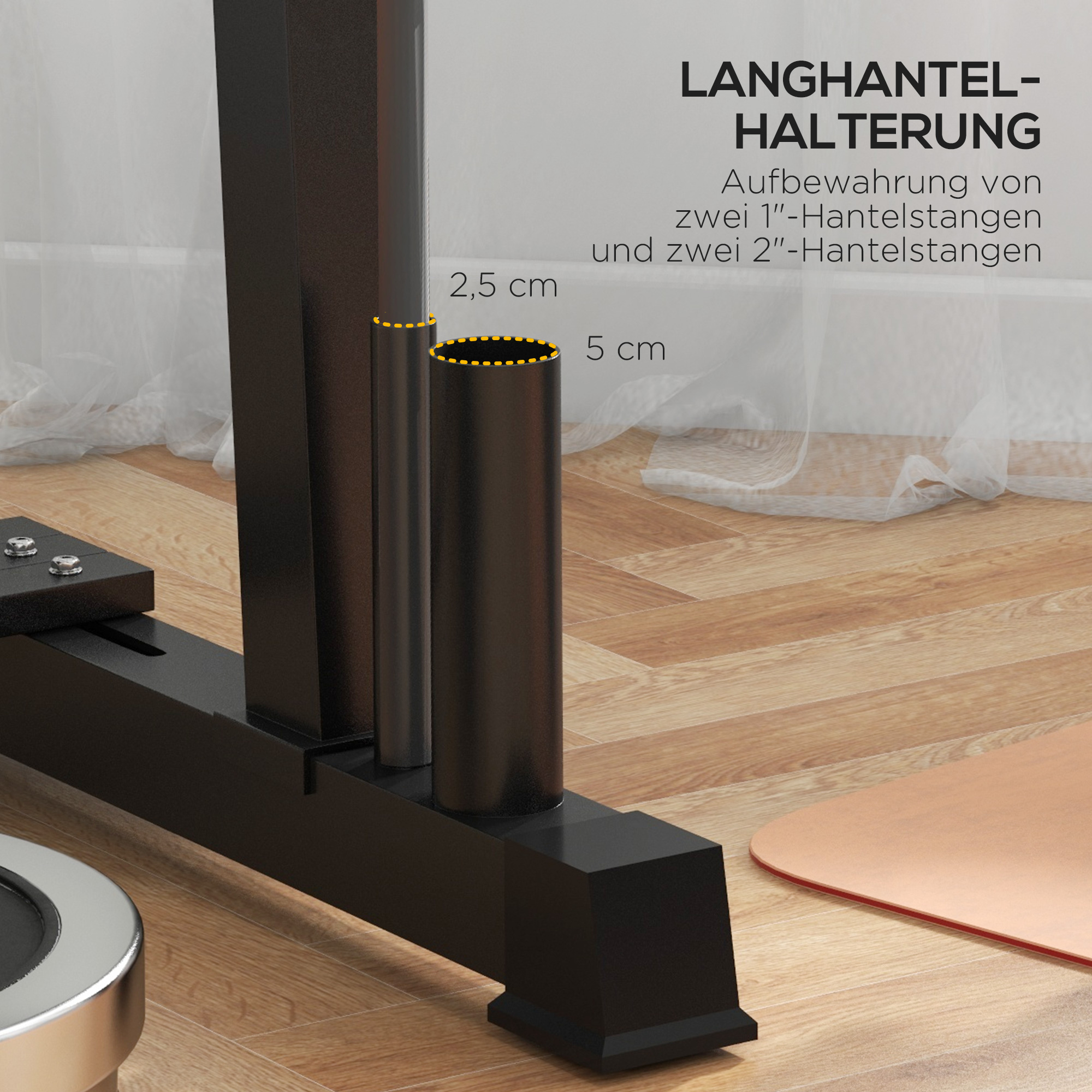 Kangialus hantlitele, sangpommidele ja raskusketastele, 3 astet, reguleeritav, terasest, 131 x 75 x 80 cm, must