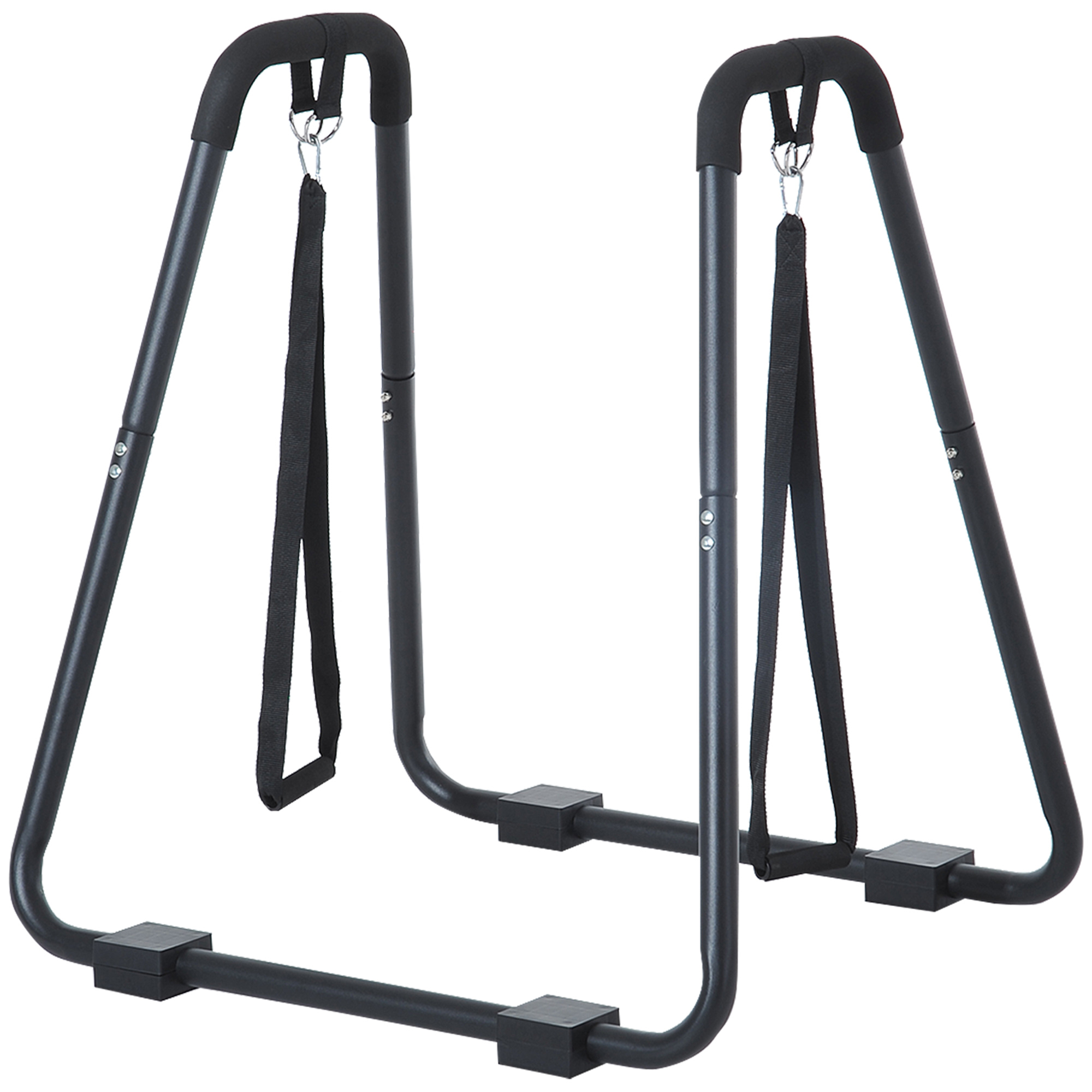 HOMCOM Dipstation stabiler Dip Ständer mit Schlingentrainer robustes Stahlgestell schwarz 90x81x92,5cm für effektives Krafttraining Aosom.de