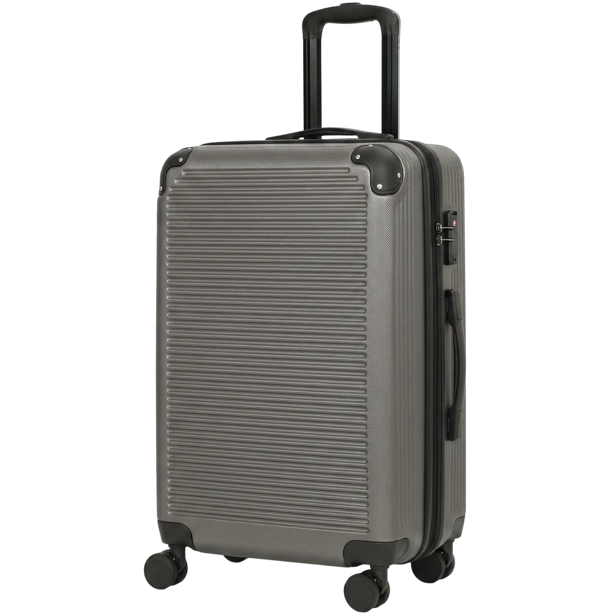 HOMCOM Hartschalenkoffer 66 cm, erweiterbar, ABS, mit 4 Spinner-Rollen, oberem und seitlichem Griff, TSA-Schloss, Schutzecken, Dunkelgrau Aosom