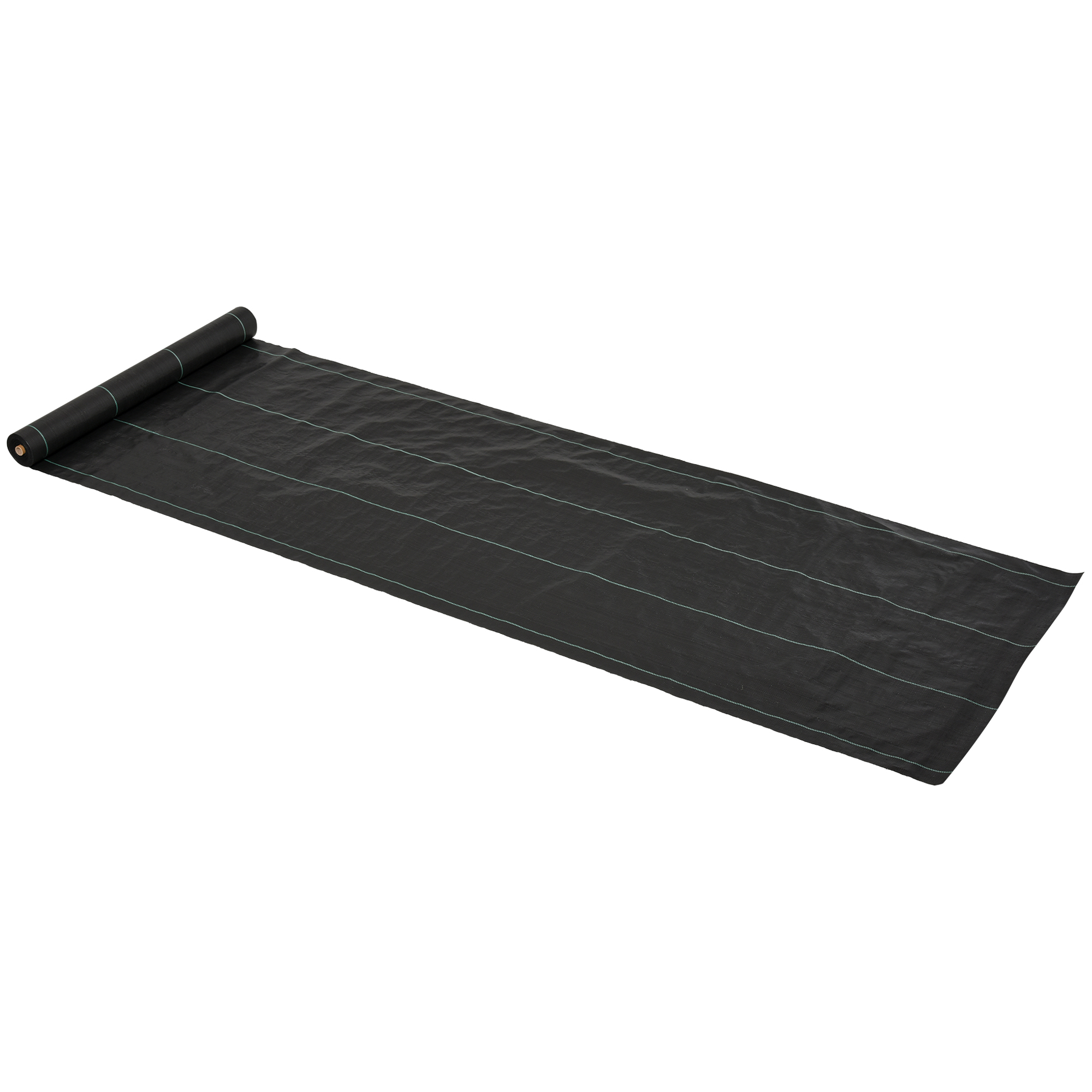 Outsunny Anti-Unkrautgewebe Verschleißfest Unkraut Barrier Bändchengewebe Reißfestes Bodendecker 100g/m²  Unterbodengewebe mit grünen Trennwänden   Aosom