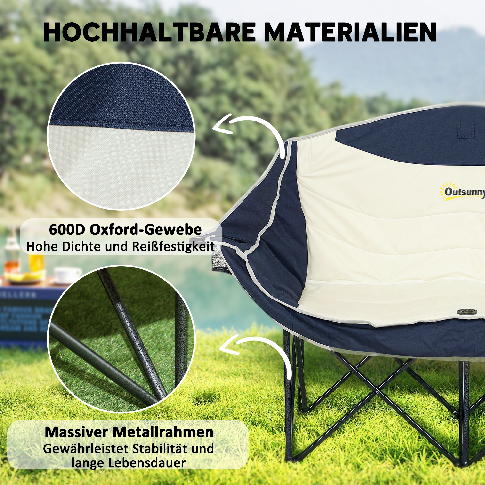 Kokkupandav kahekohaline matkatool joogihoidja ja kandekotiga, kandevõime kuni 250 kg, sinine