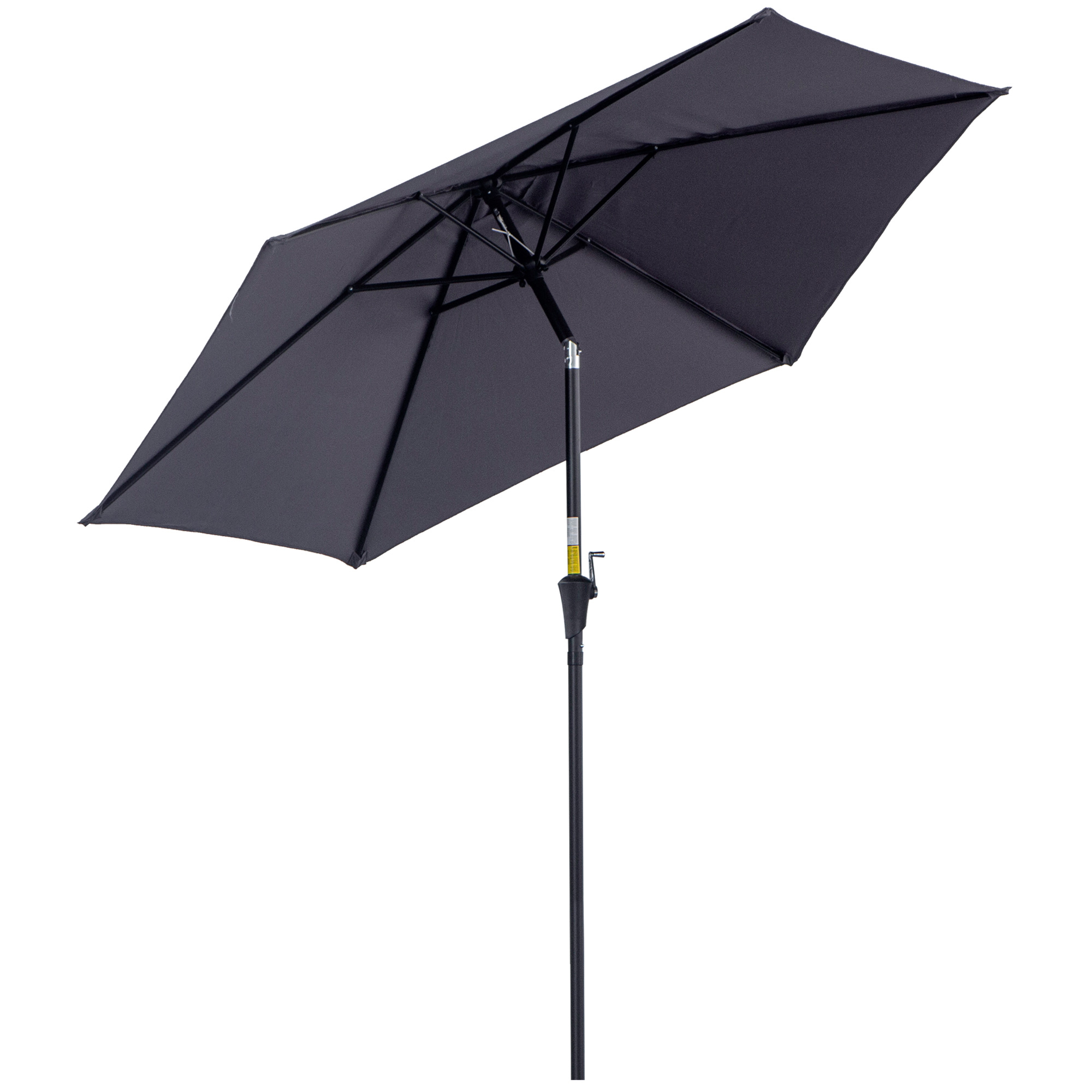 Outsunny Knickschirm Sonnenschirm Gartenschirm Marktschirm mit Handkurbel Alu 180/㎡ Polyester Dunkelgrau ∅2,6 x 2,35 m   Aosom