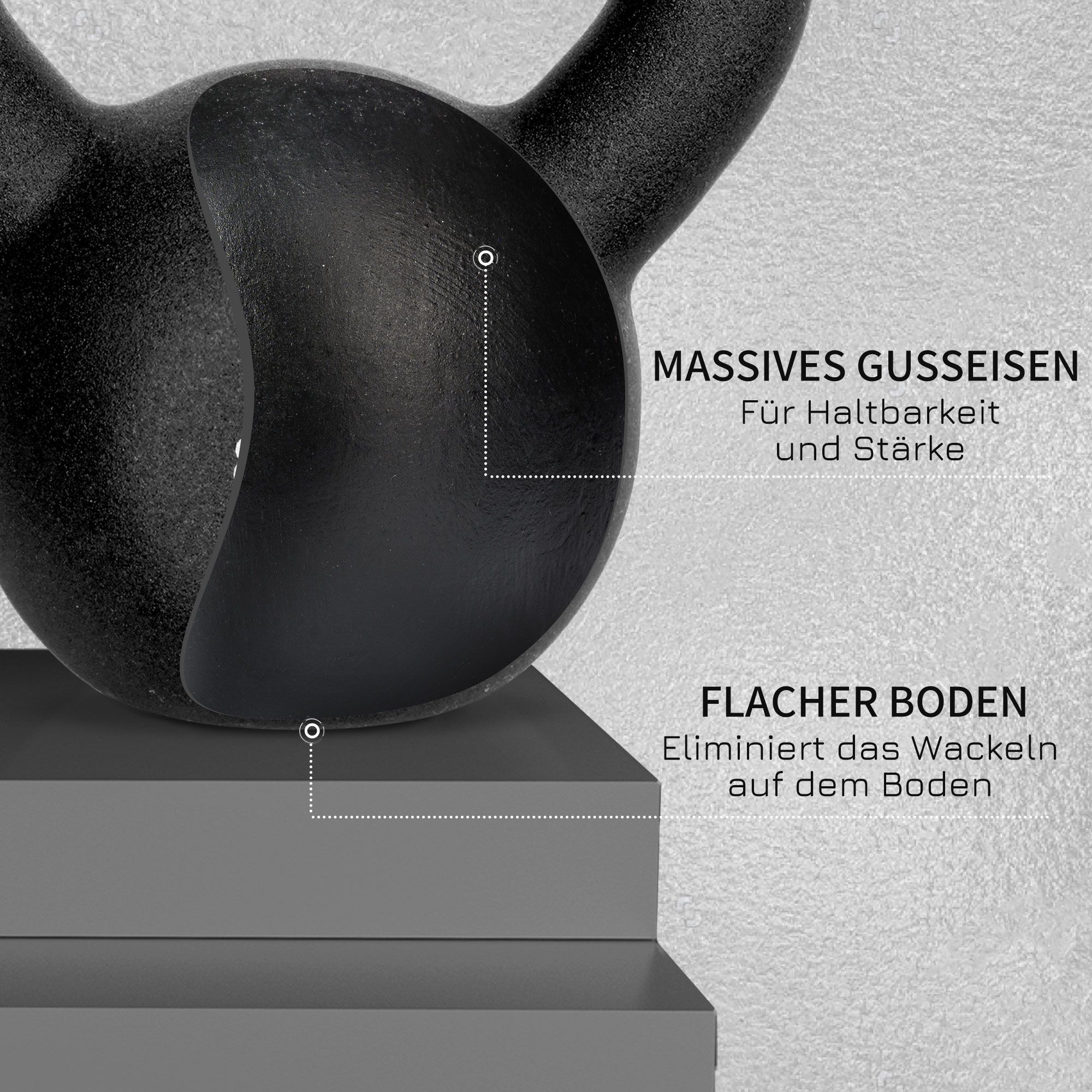 Kettlebell, 12 kg, plastkattega, terasest, must, 20 x 13 x 22 cm