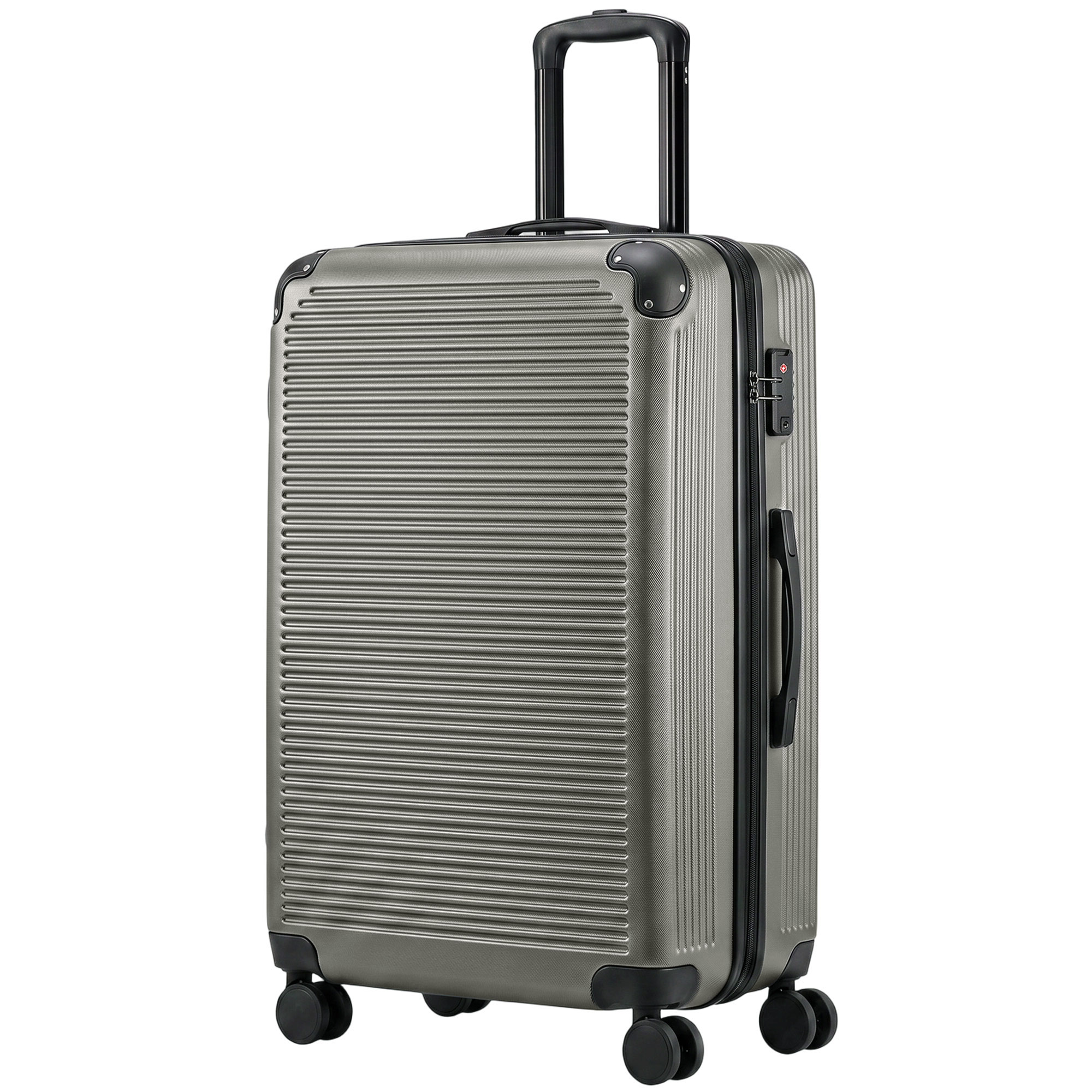 HOMCOM Reisekoffer Groß XL, 77 cm Hartschale Rollkoffer Trolley mit 4 Rollen und Teleskopgriff, TSA-Schloss, Erweiterbar, Leicht, Dunkelgrau Aosom