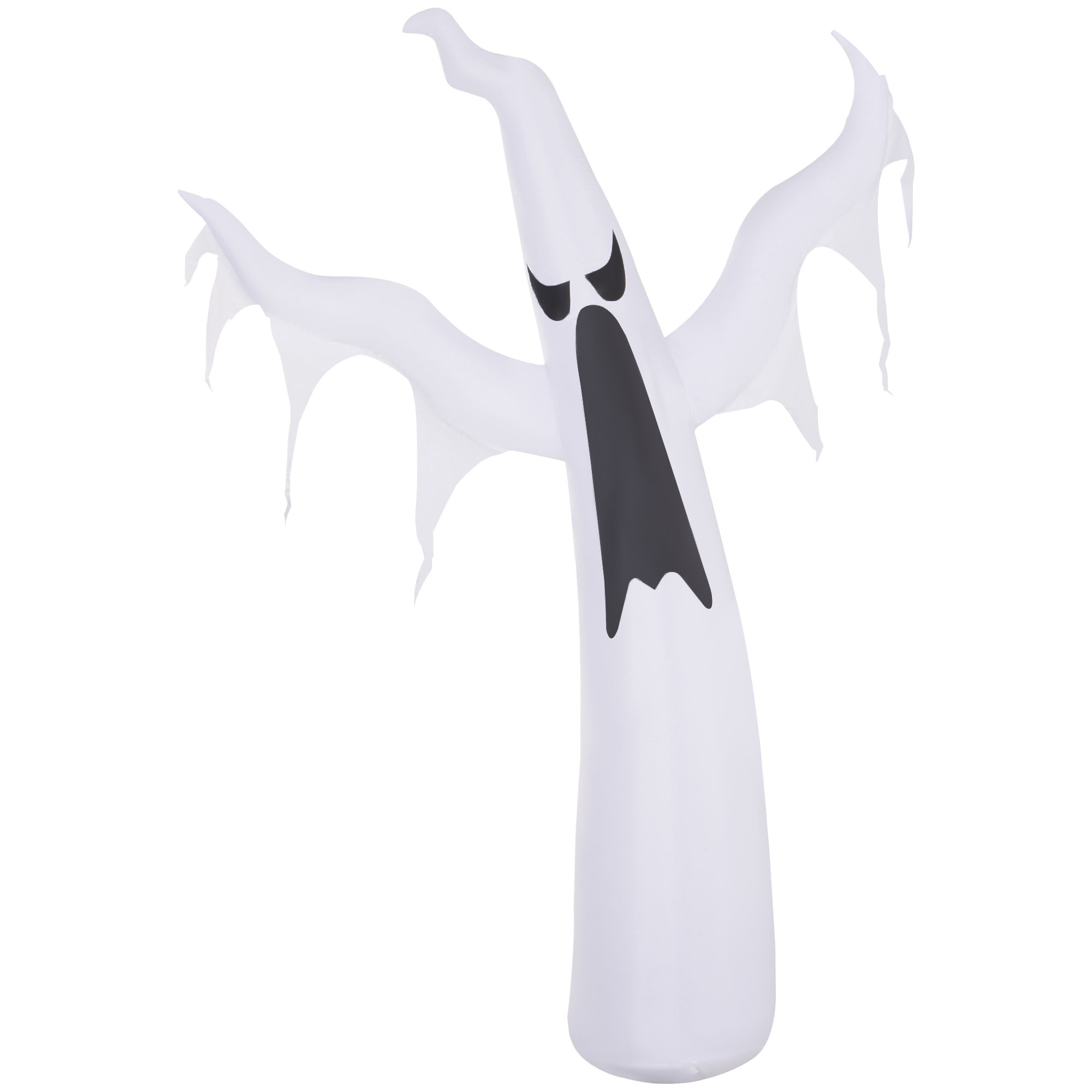 HOMCOM Selbstaufblasendes Halloween Gespenst mit LED Beleuchtung, weiße Spuk Dekoration für Garten & Party   Aosom.de