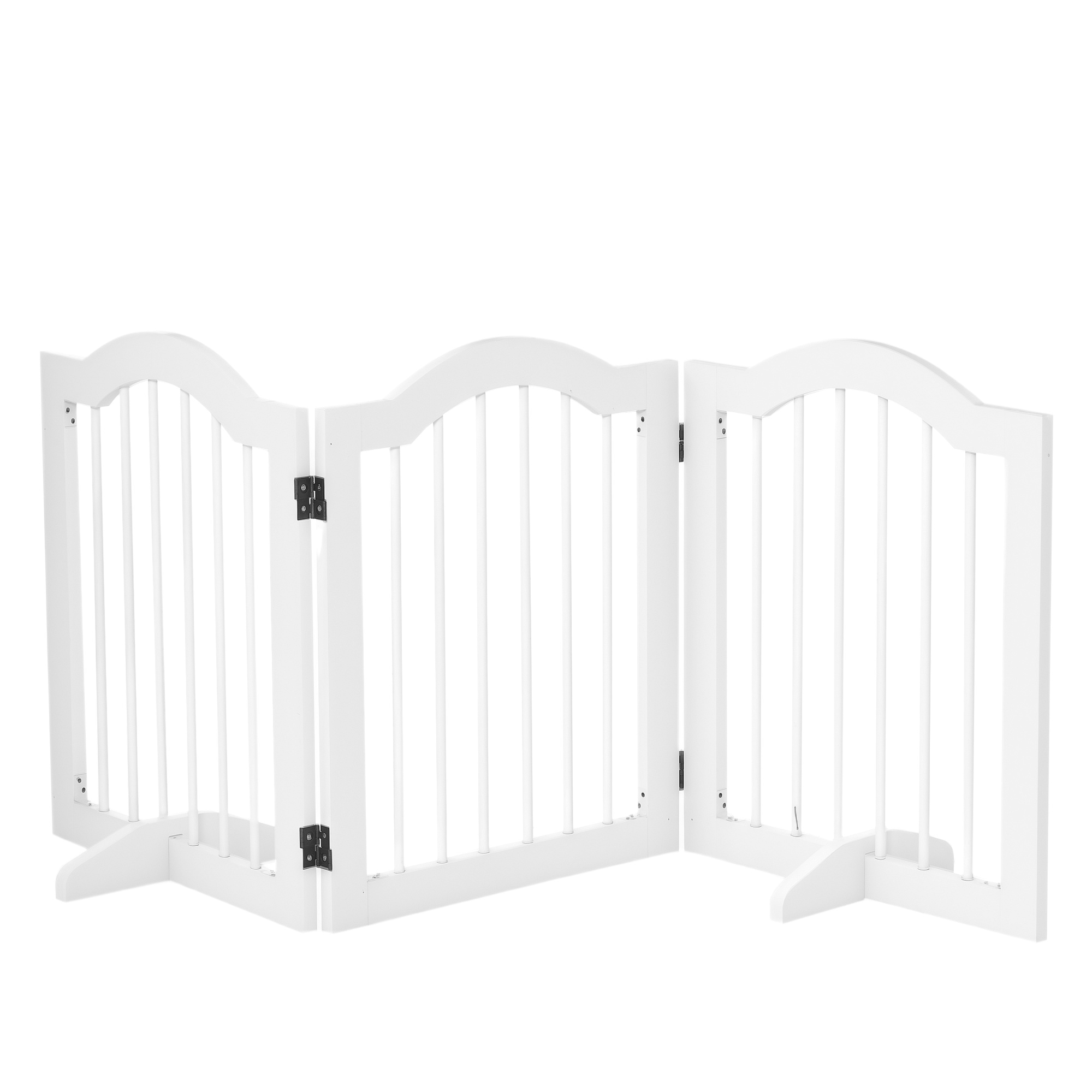 PawHut Barrera de Seguridad Plegable para Perros Pequeños Rejilla de Protección de 3 Paneles con Patas Mascotas para Escaleras Pasillos | Aosom España