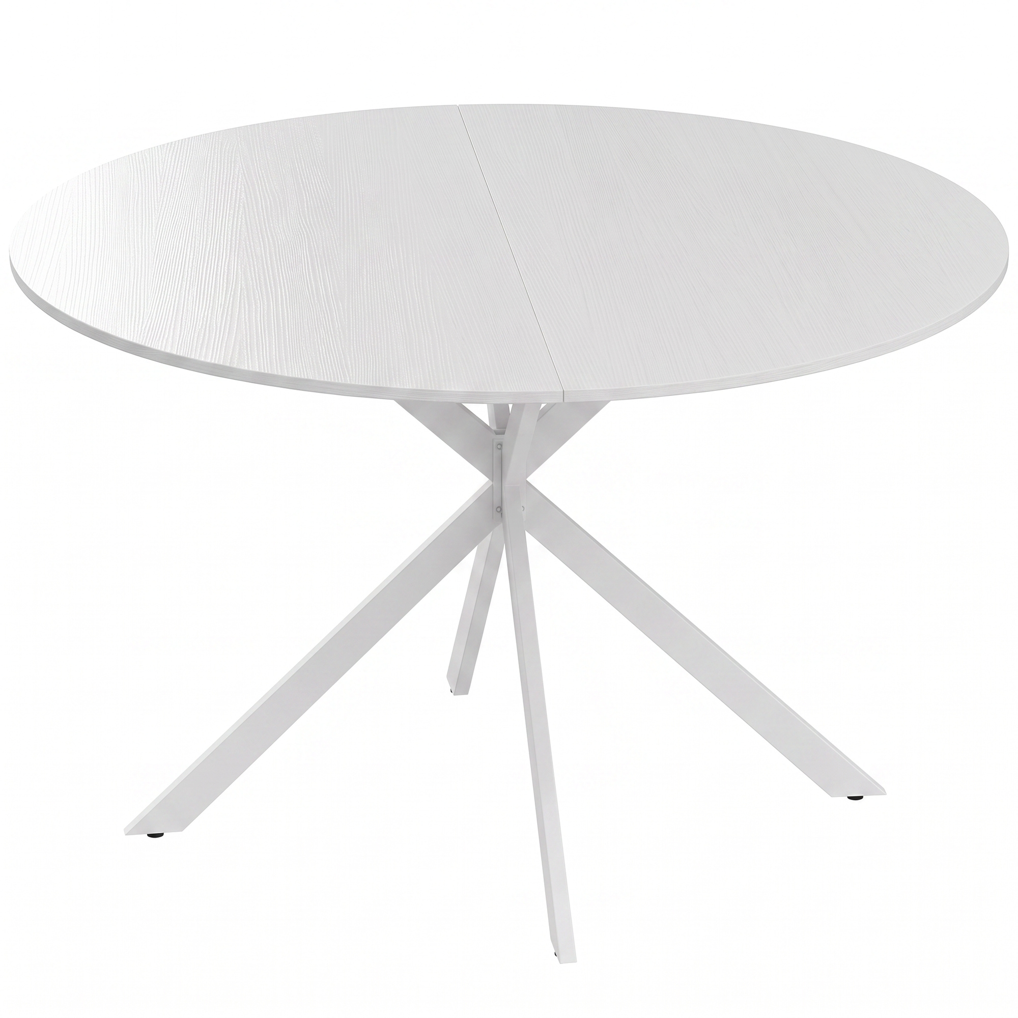 HOMCOM Runder Esstisch für 4 Personen, Ø120 cm Küchentisch im Industriestil mit Stahlbeinen, für Esszimmer, Küche, Homeoffice, Weiß Aosom