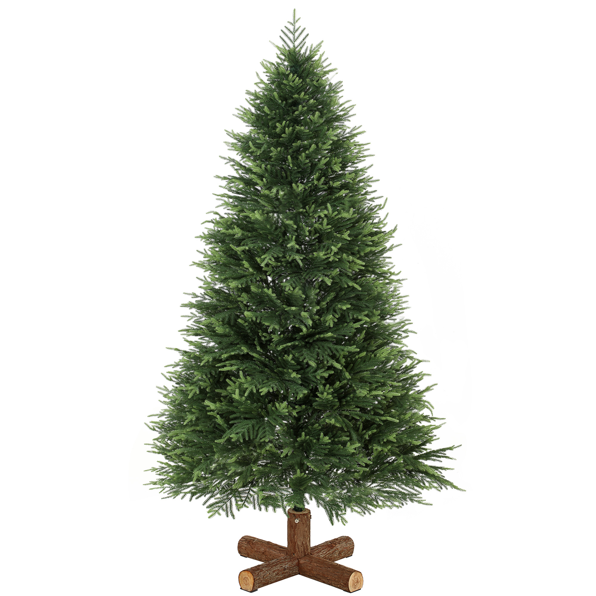 HOMCOM 6ft Artificial Christmas Tree, Hinged Xmas Tree with Realistic 751 PE & PVC Branch Tips, Fir Wood Base, Green HOMCOM 6ft Artificial Christmas Tree, Hinged Xmas Tree with Realistic 751 PE & PVC Branch Tips, Fir Wood Base, Green