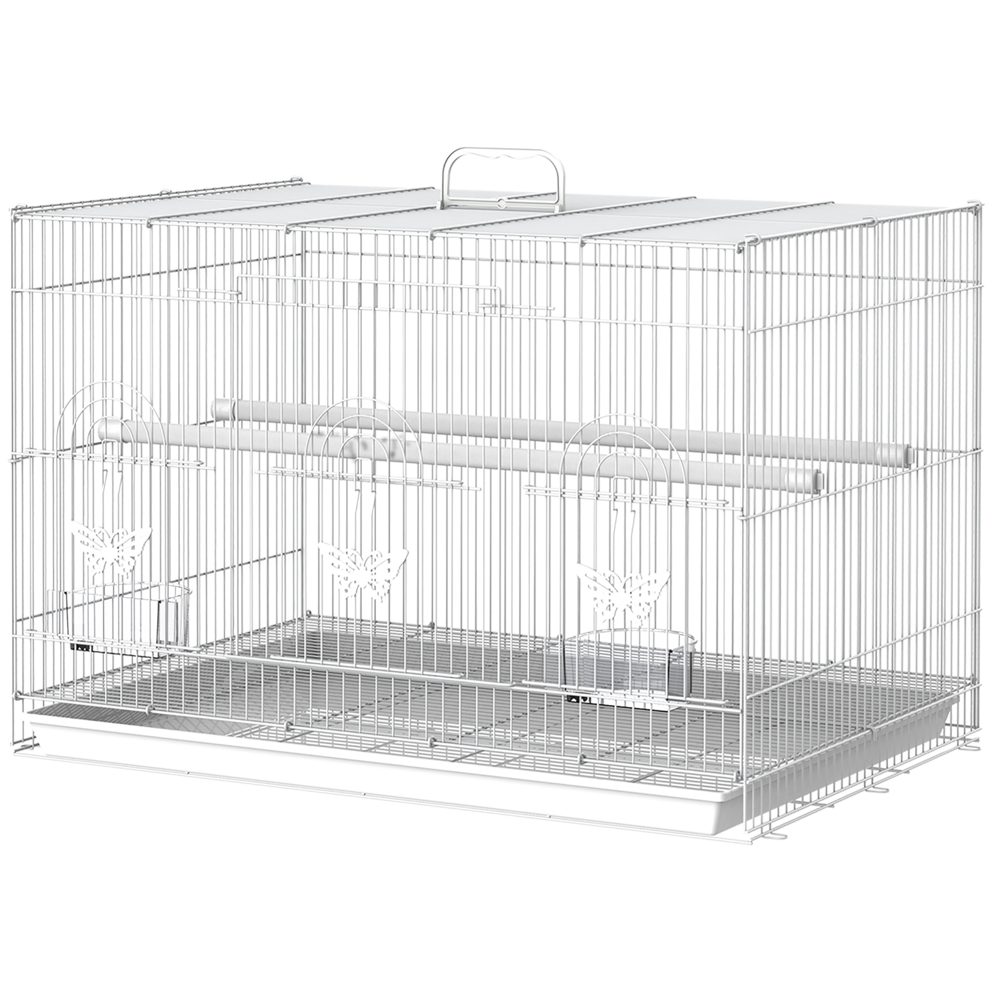 PawHut Vogelkäfig für kleine Vögel 60 cm x 41 cm x 41 cm, geräumig & mit Zubehör, ideal für Wellensittiche und Kanarienvögel   Aosom.de