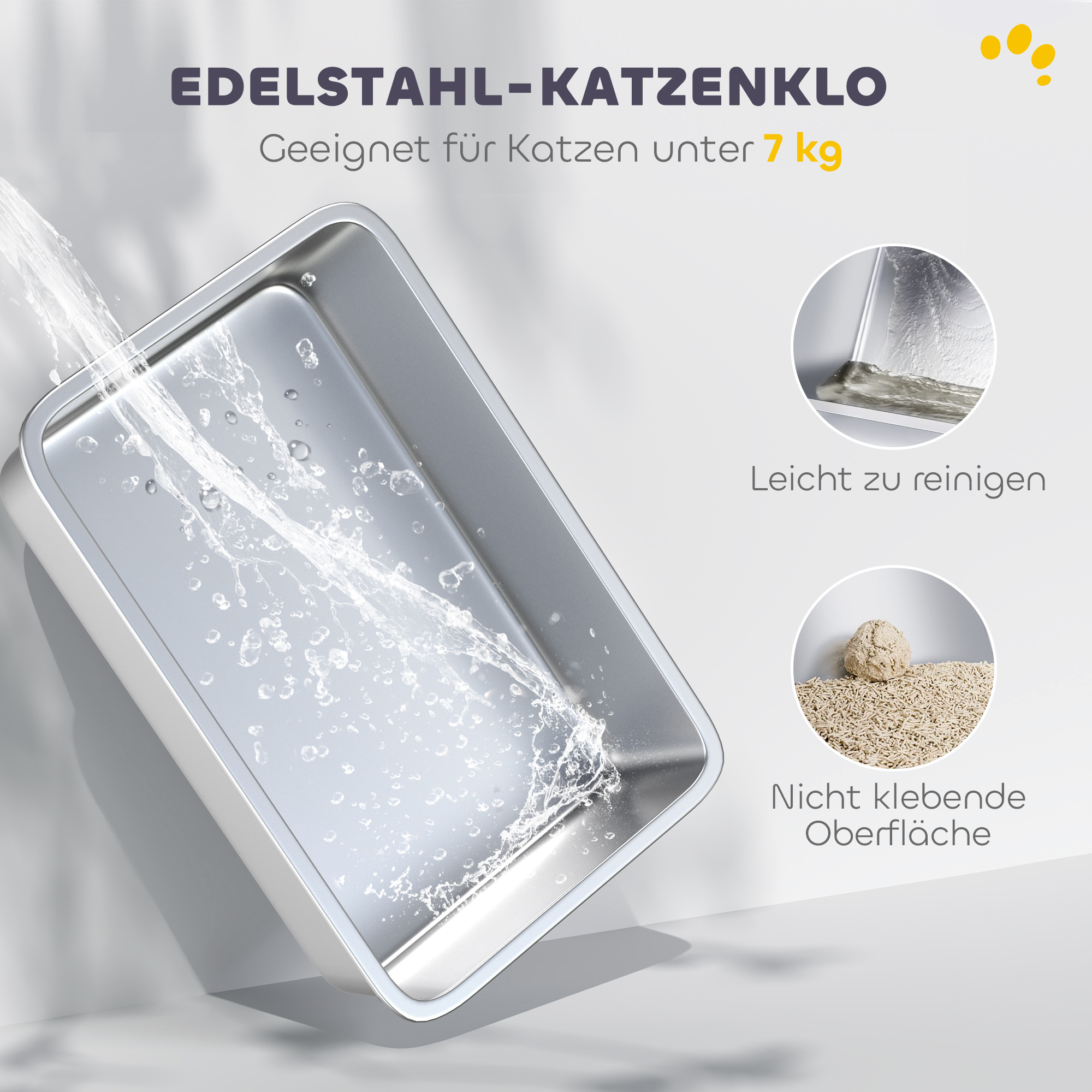 Kassiliivakast, kassi tualett kaanega, liivakühvliga, sissepääs eest ja väljapääs ülevalt, roostevabast terasest, kuni 7 kg