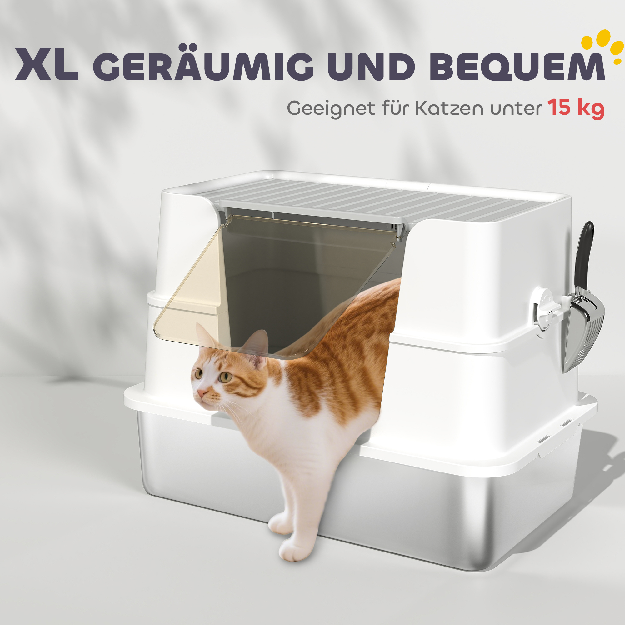 Kassiliivkast, roostevabast terasest, XL sisemusega, kühvliga, helehall