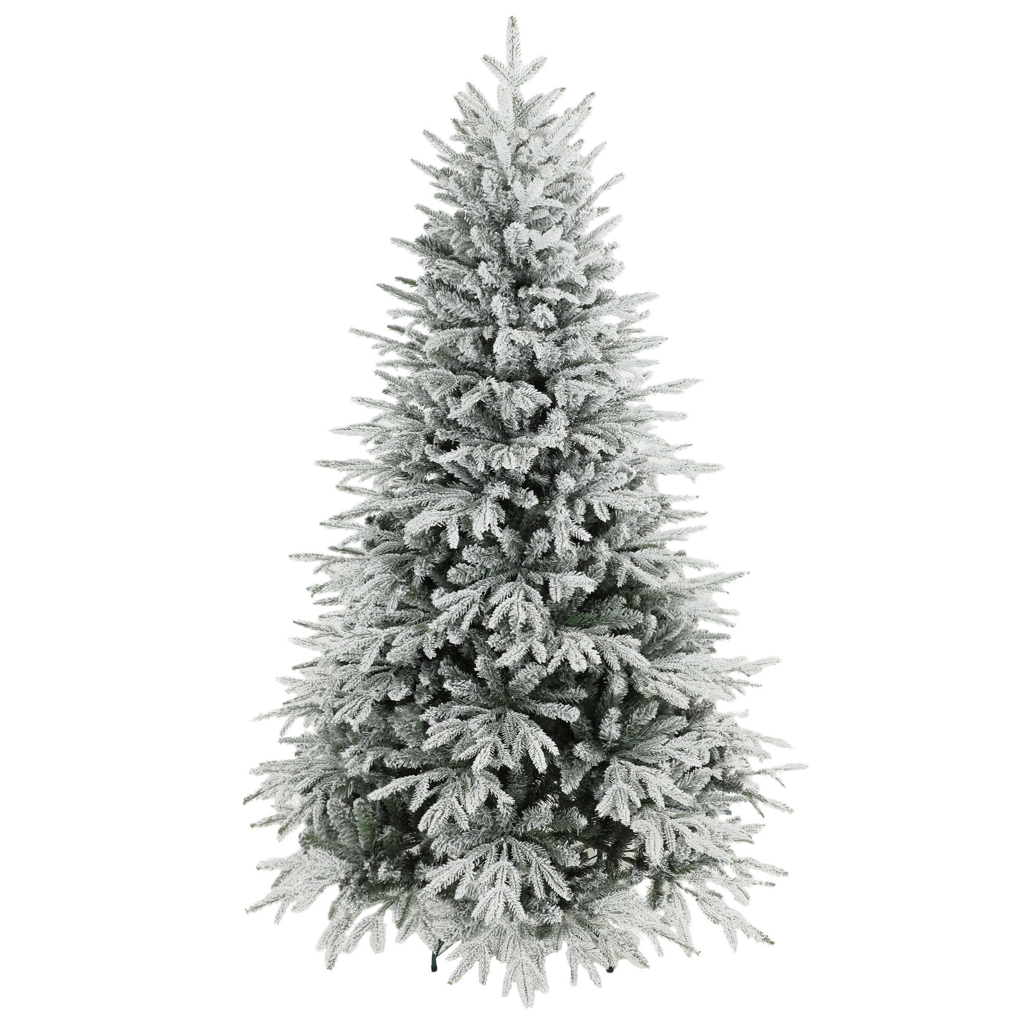 HOMCOM Weihnachtsbaum künstlich 180 cm Schneebeflockter Christbaum mit 1920 Spitzen, klappbarem Metallständer Weihnachtsdeko, Grün, Weiß   Aosom