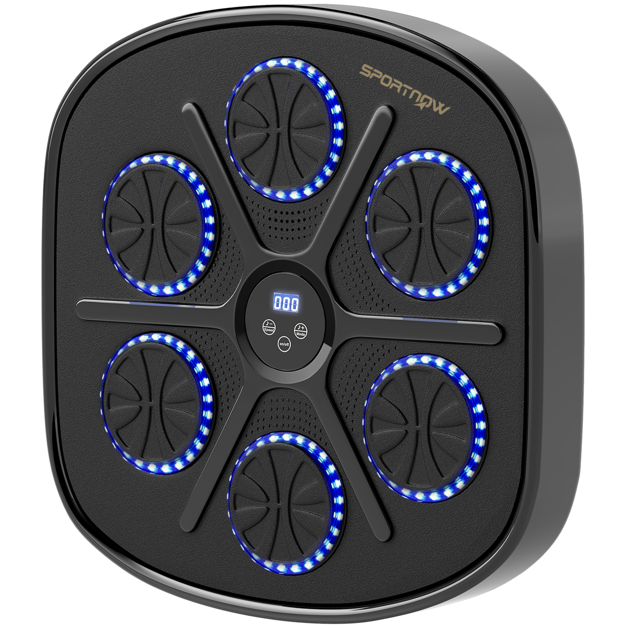 SPORTNOW Music Boxing Machine, elektronische Bluetooth Boxmaschine mit LED-Leuchten, Musik, Wandmontage Boxziel für Erwachsene, Heimübungen, Schwarz Aosom