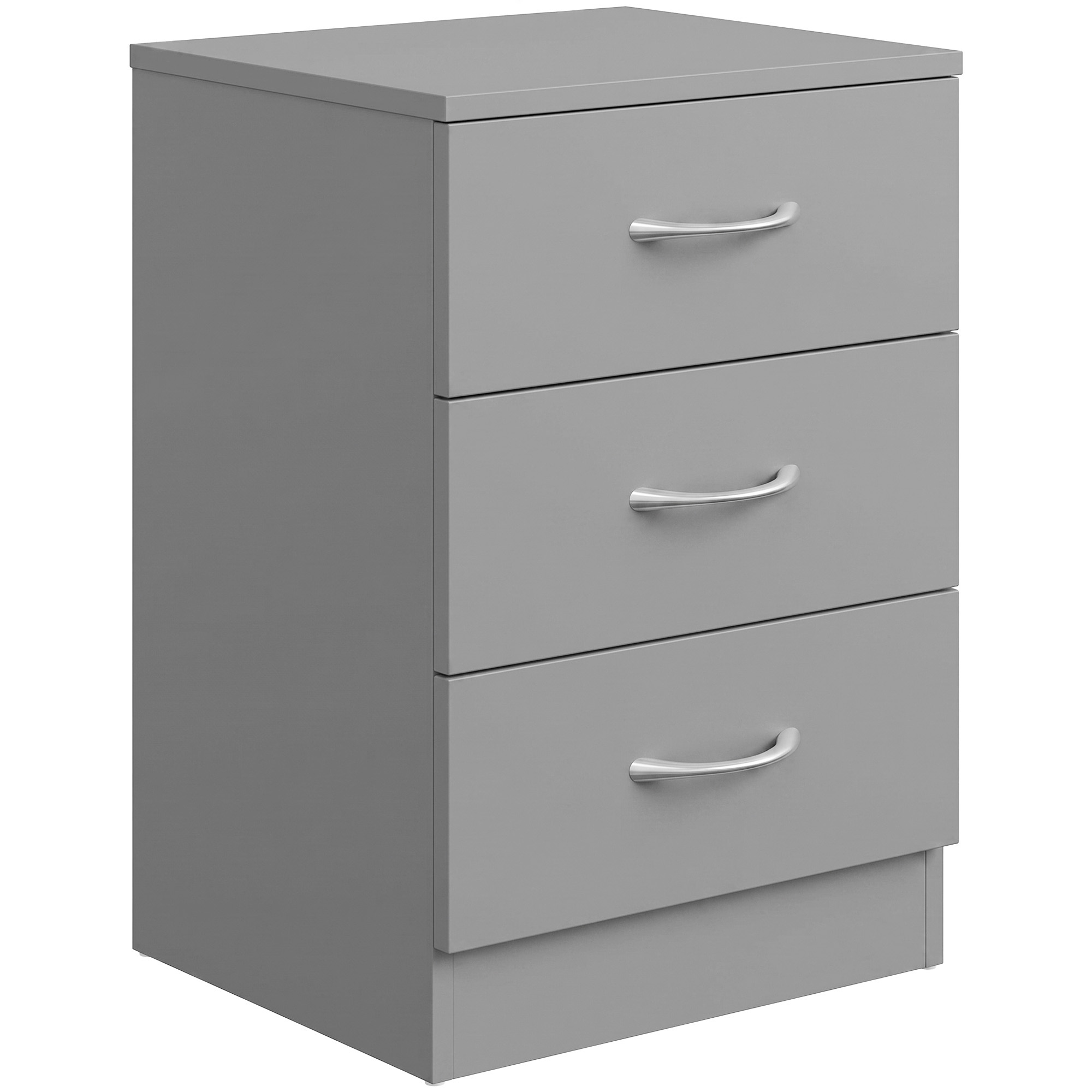 HOMCOM Three-Drawer Simple Bedside Table – Grey HOMCOM Three-Drawer Simple Bedside Table – Grey