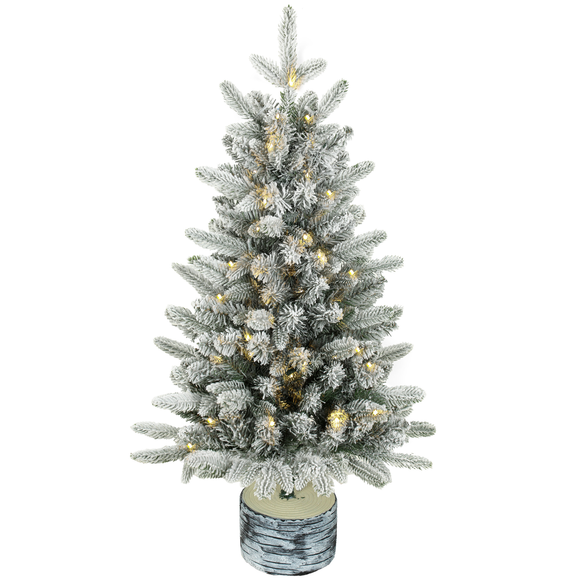 HOMCOM Brad artificial de Crăciun, brad de 90 cm cu 50 LED-uri 240 vârfuri zăpadă artificială bază din oxid de magneziu | Aosom Romania
