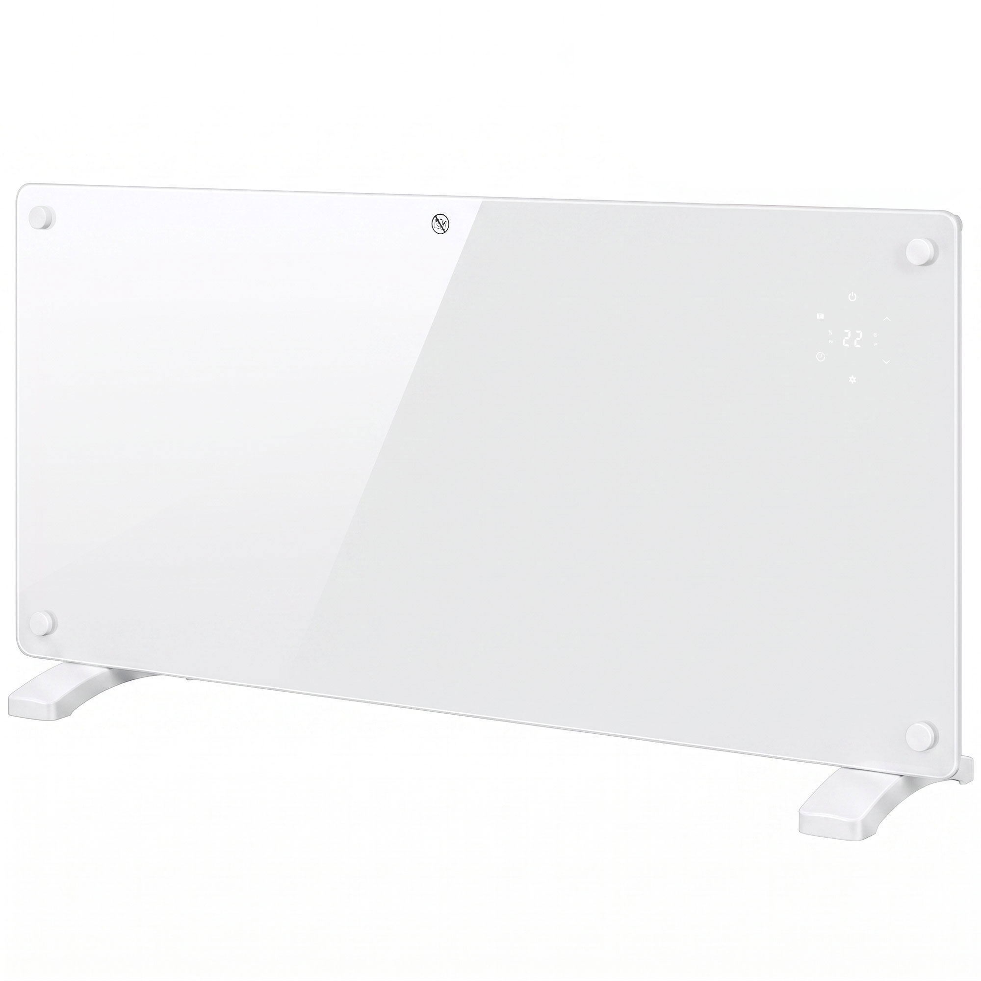 HOMCOM Niedrigenergie-Elektroheizer, 2000W Wand- und Stand-Konvektor, WLAN-kompatibel mit Alexa und Google Home, Thermostat, 24h-/Wochen-Timer, LED-Display, Fernbedienung, Weiß Aosom