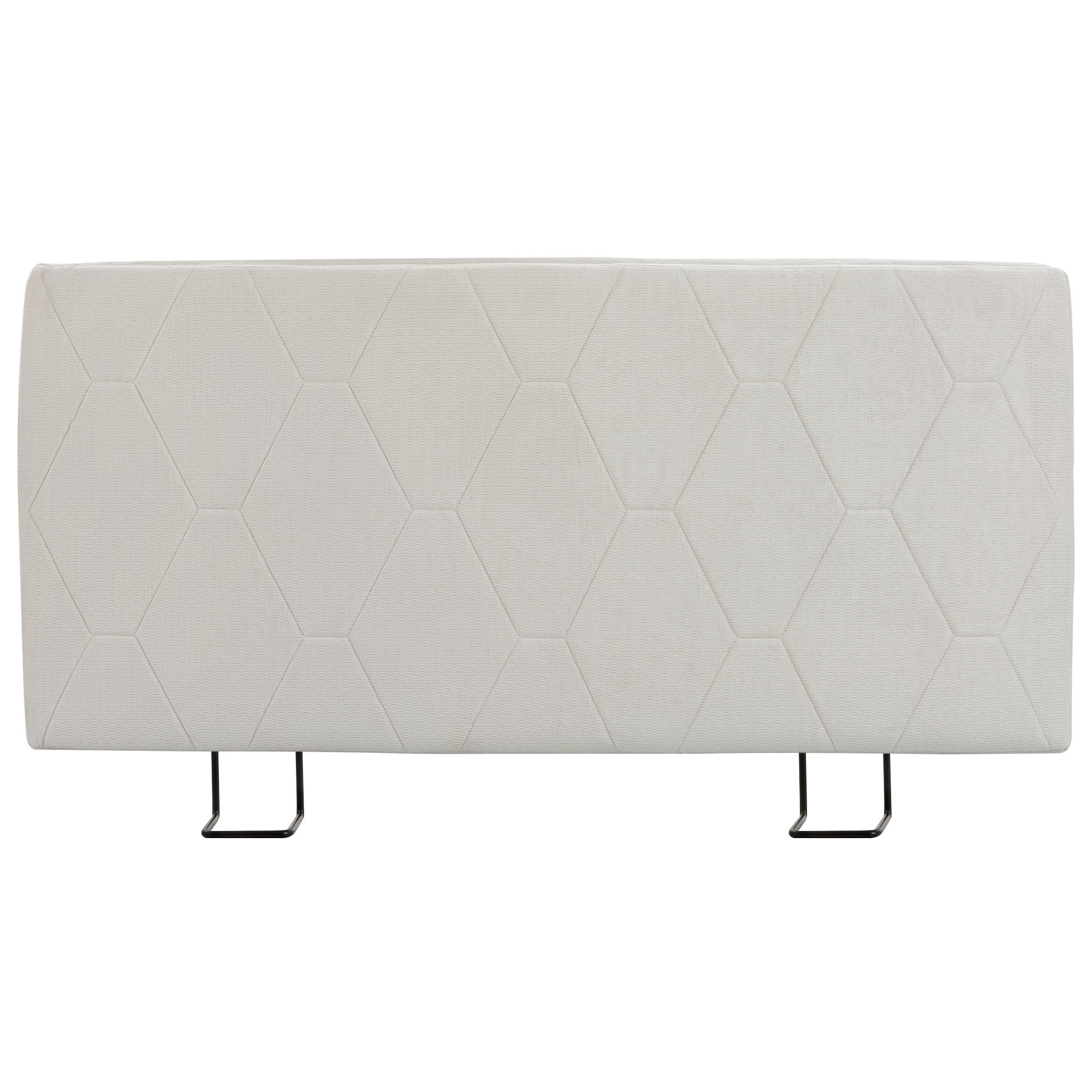 HOMCOM Kopfteil für Bett 160 cm mit Höhenverstellung, gepolstertes Chenille-Kopfteil, Rauten-Design und Metallgestell, Kopfteil für Schlafzimmer, Weiß Aosom