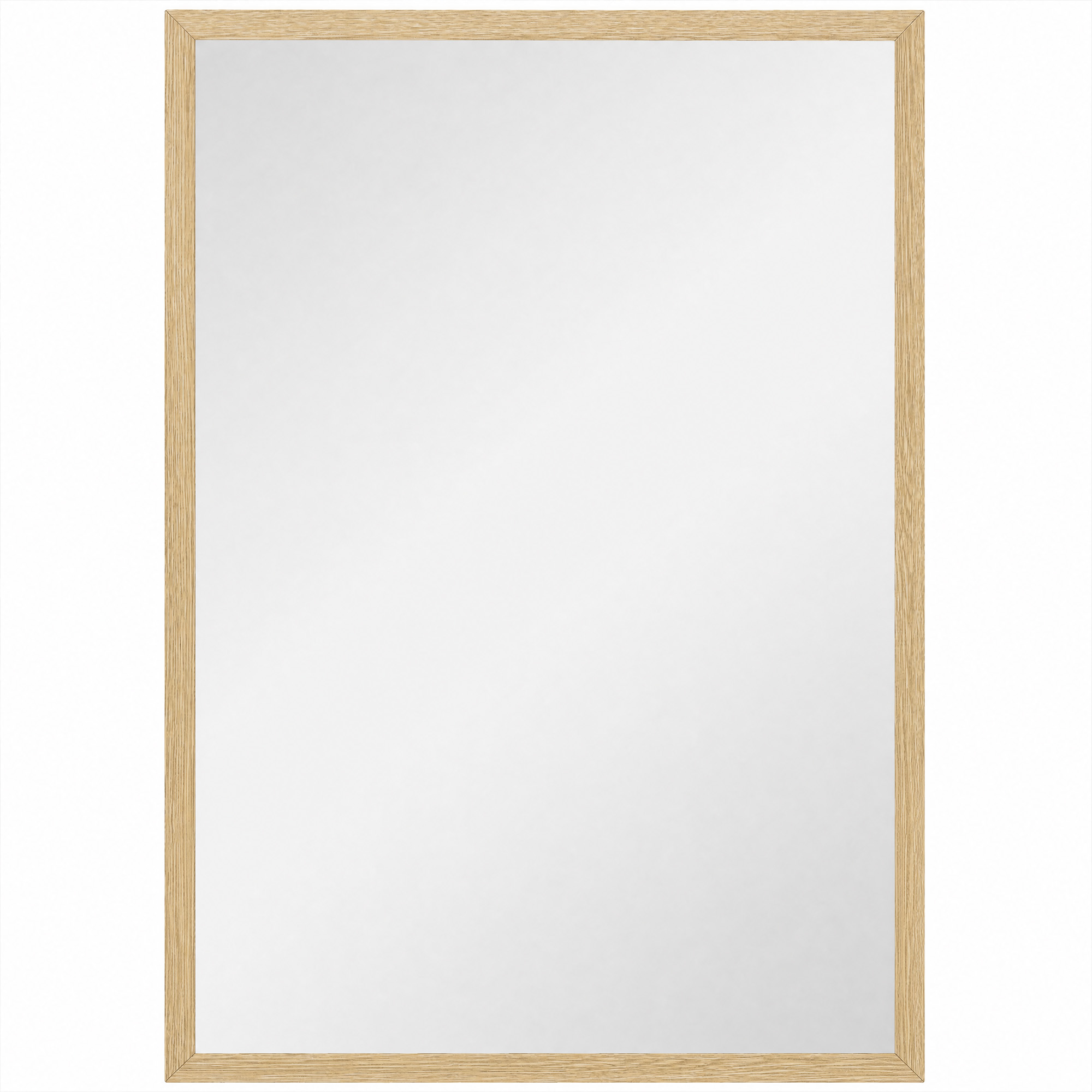 HOMCOM Wandspiegel 40 x 60 cm Rechteckig Spiegel Dekorativer Hängespiegel Badezimmerspiegel für Schlafzimmer Badezimmer Wohnzimmer Flur Natur   Aosom