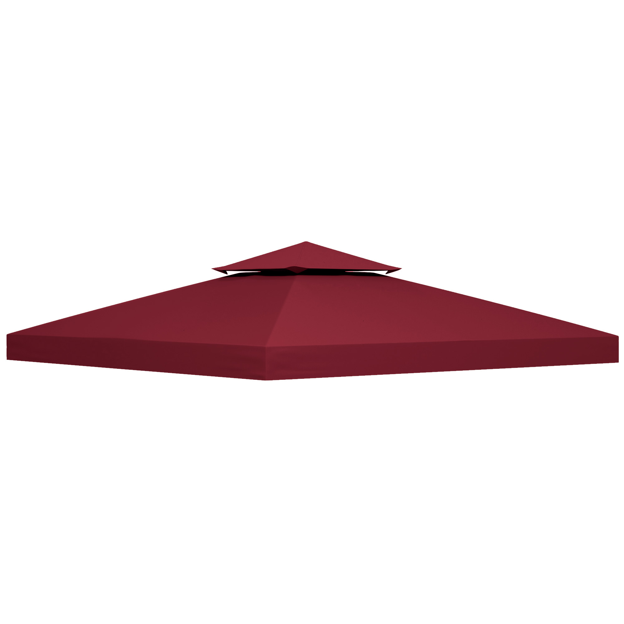 Outsunny Ersatzdach für Pavillon 3 x 3 m wasserdicht Pavillondach mit Doppeldach Ablauflöcher, Ersatzbezug Ersatzteile für Gartenpavillon Gartenzelt Weinrot   Aosom