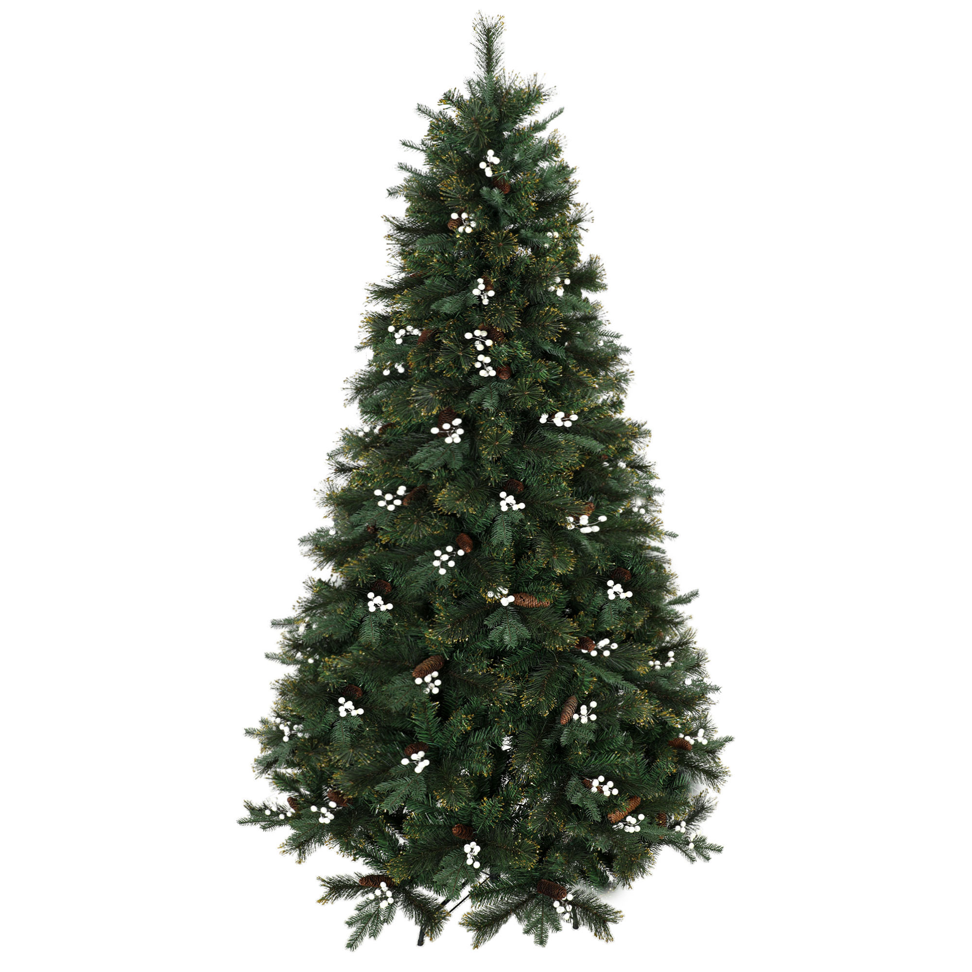 HOMCOM Weihnachtsbaum 220 cm, künstlicher Weihnachtsbaum mit 1116 Zweigen und klappbarem Metallständer, buschig, schnelle Montage, Scharnier-System, Weihnachtsdekoration für Wohnzimmer, Innenbereich, Grün Aosom