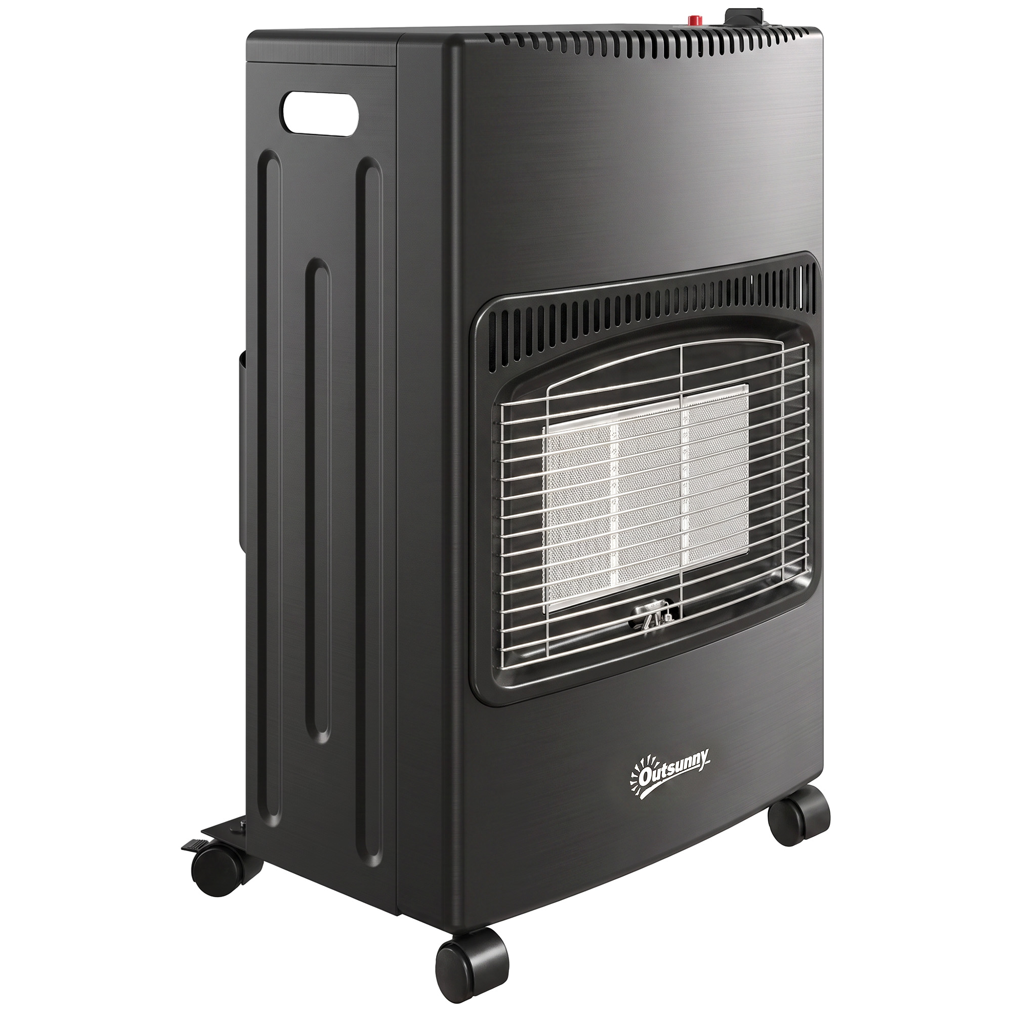 Outsunny Sobă pe Gaz 4,2 kW, 3 Trepte de Căldură, ODS, Oprire la Stingerea Flăcării, Anti-răsturnare | Aosom Romania