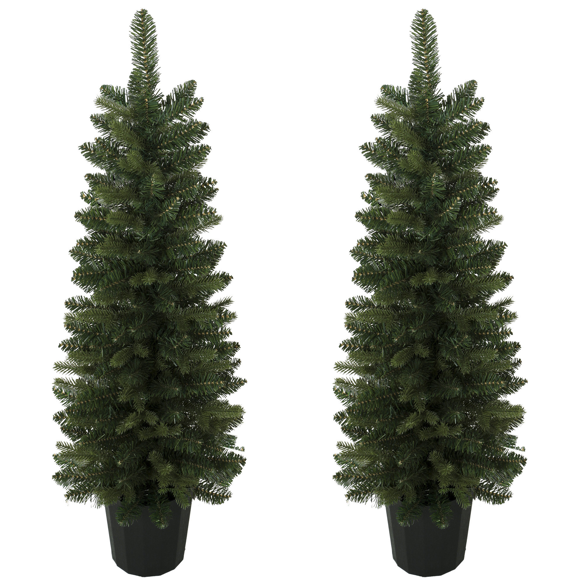 HOMCOM 2er-Set künstliche Weihnachtsbäume, 120 cm, Tannenbaum mit 170 Zweigspitzen, Pflanztopf-Basis, Einfache Montage, für Eingangsbereich, Grün Aosom
