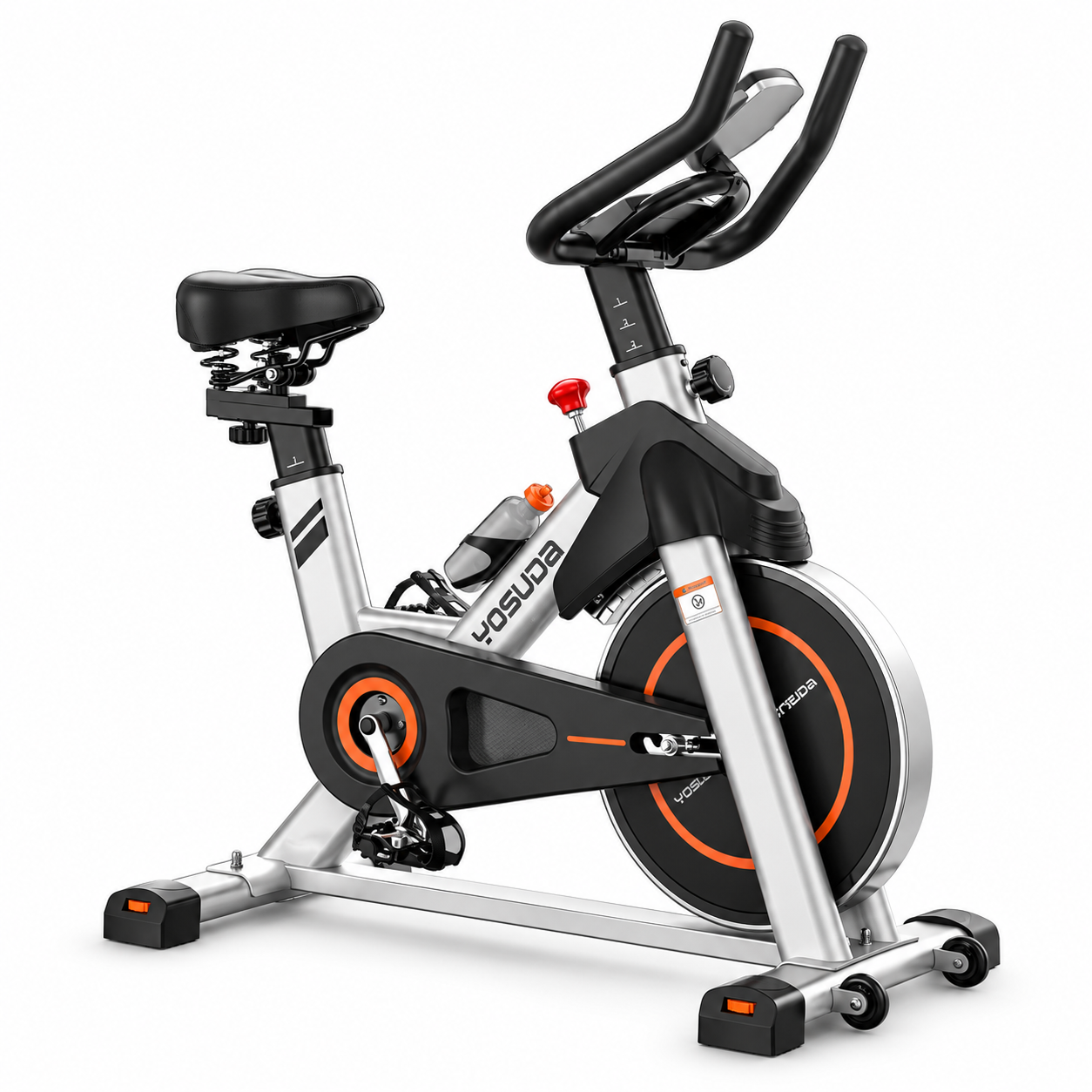 Heimtrainer Fahrrad, YOSUDA Indoor Cycling Bike mit Magnetwiderstand & APP, Leises Ergometer mit LCD-Monitor & Tablet-Halter, Spining Bike für Kardiotraining zu Hause, Höhenverstellbar
