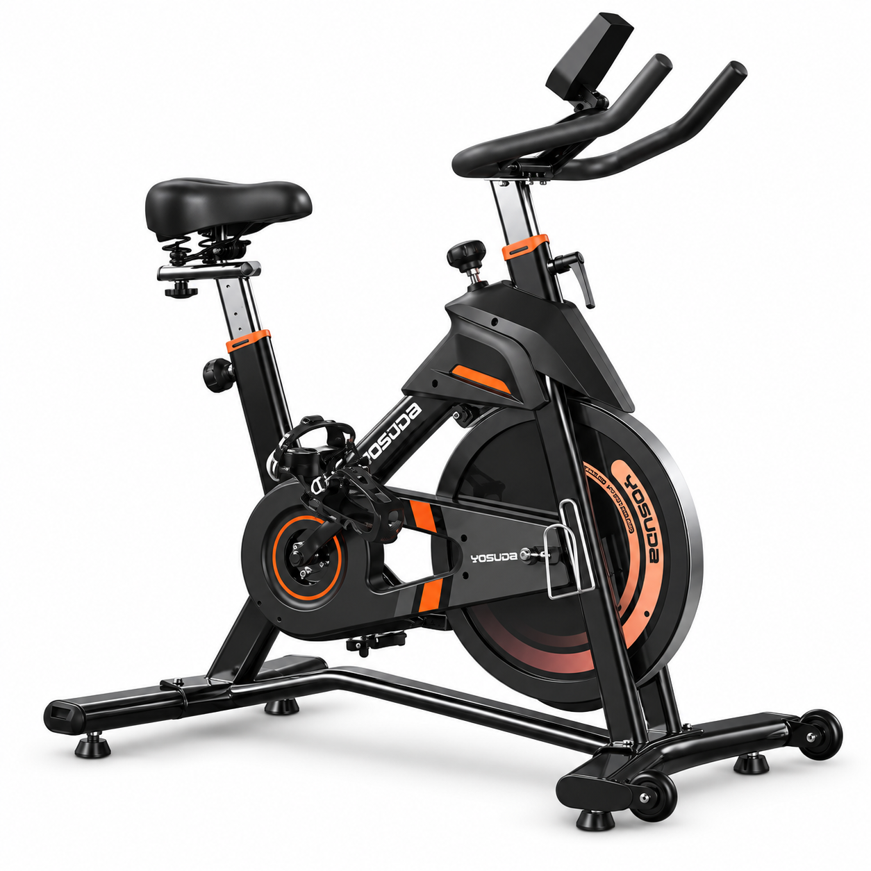 Heimtrainer Fahrrad, YOSUDA Indoor Cycling Bike mit Magnetwiderstand & APP, Leises Ergometer mit LCD-Monitor & Tablet-Halter, Spining Bike für Kardiotraining zu Hause, Höhenverstellbar