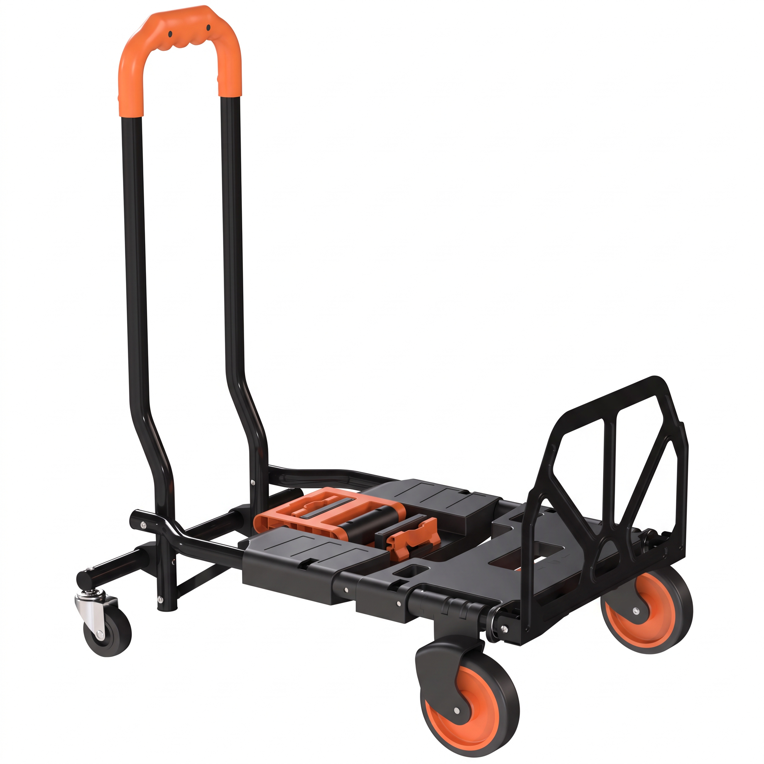 Rackhams Black/Orange Multi-Purpose Foldable Trolley, And - Image 4