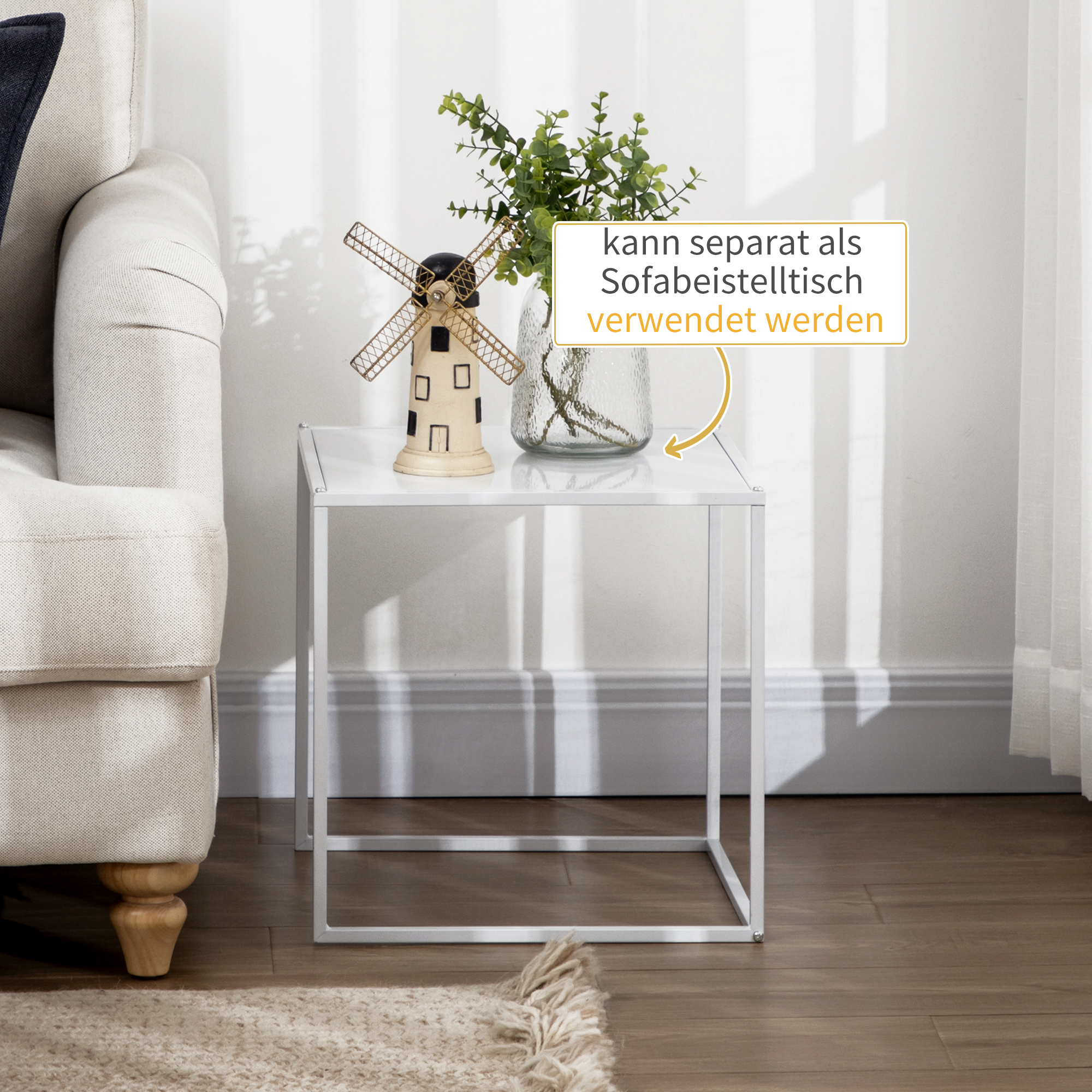 Abilauakomplekt, modernsed pesalauad, ruumisäästlik, vastupidav terasraam, valge