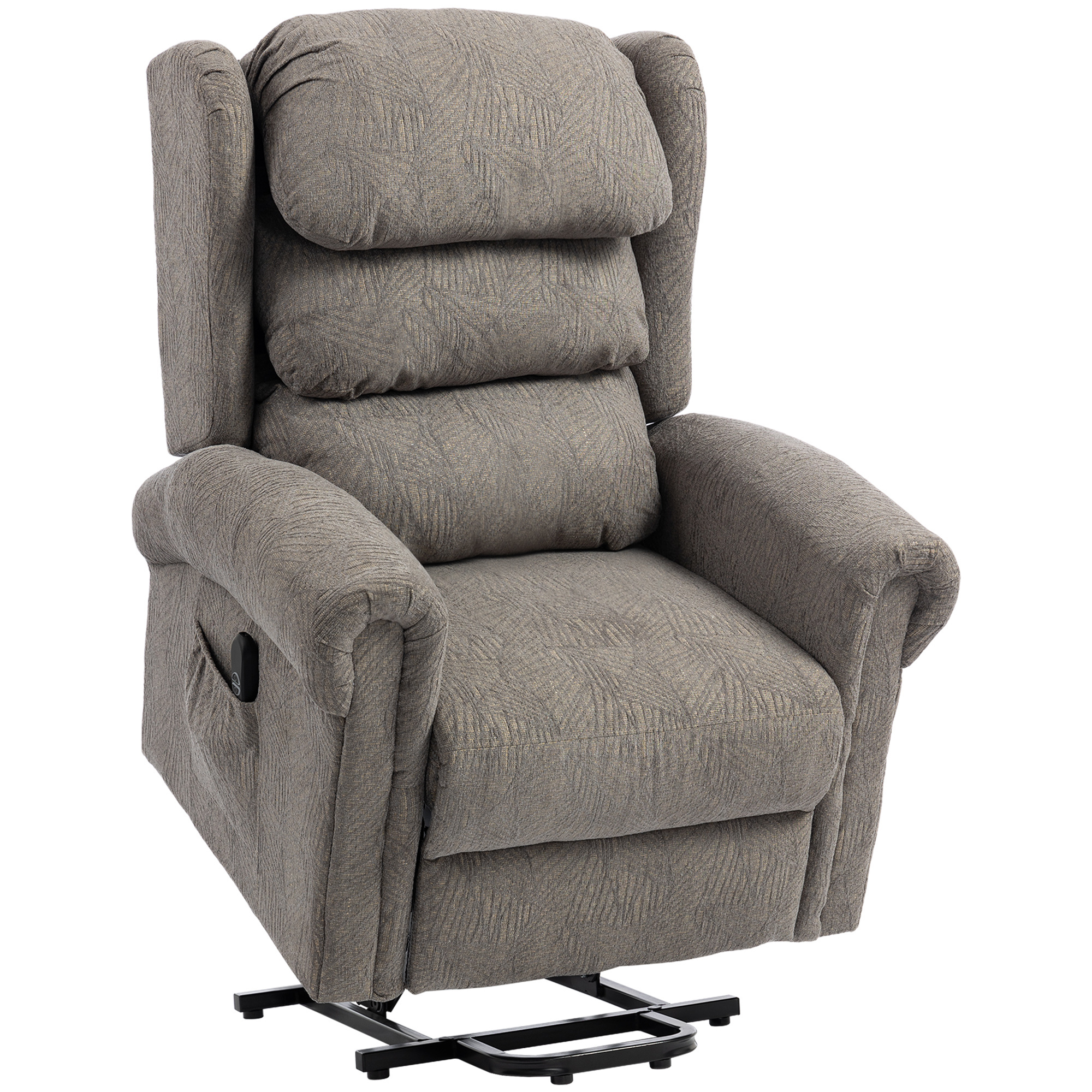 HOMCOM Velvet-Feel Electric Riser Recliner Chair, Power Lift Recliner Chair for Elderly with Remote Control, Dark Grey