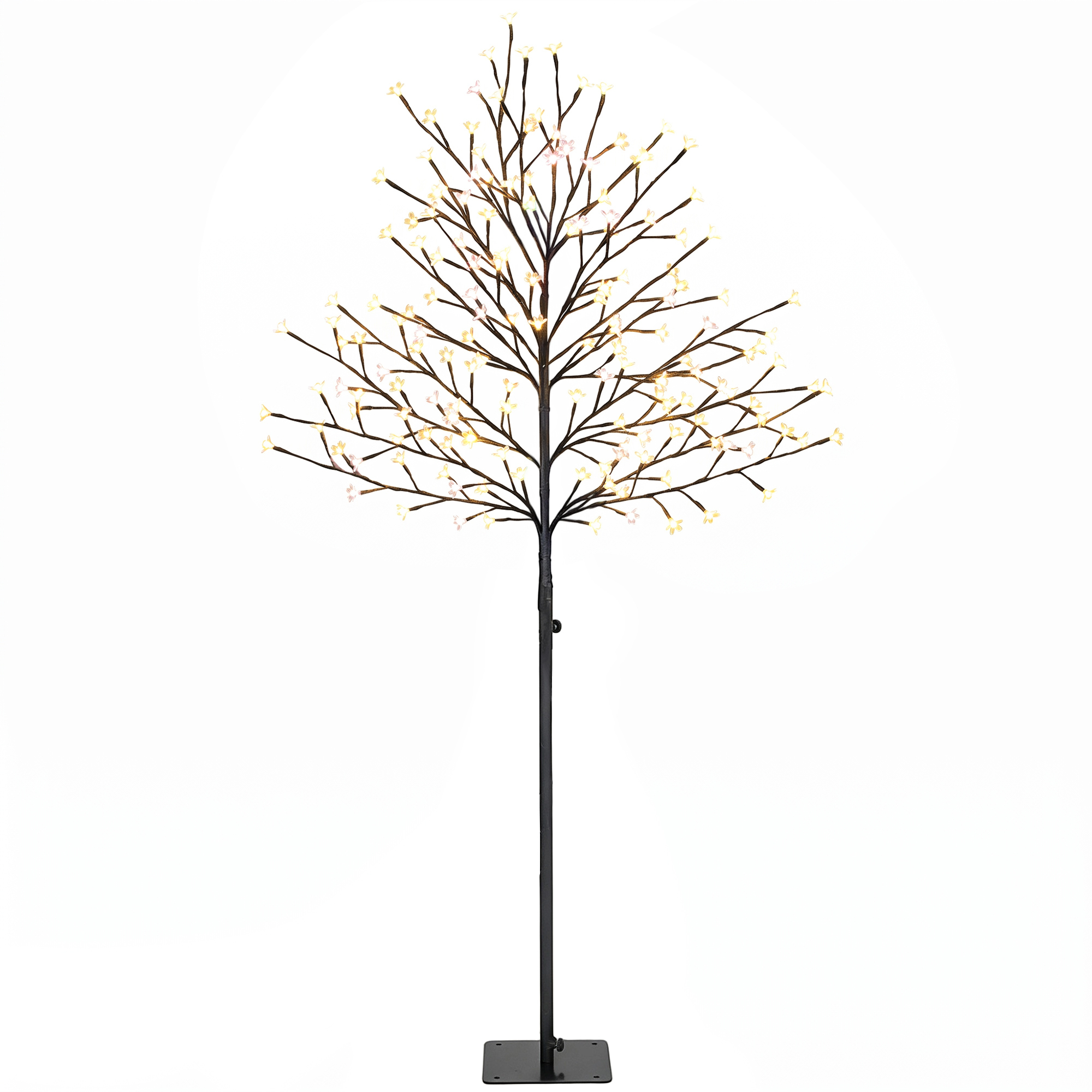 HOMCOM LED Lichterbaum 150 cm LED Baum mit 160 LEDs, 11 Leuchtmodi, Kirschblütenbaum Weihnachtsdeko Künstlicher Leuchtbaum Lichterdeko für Innen und Außen Aosom