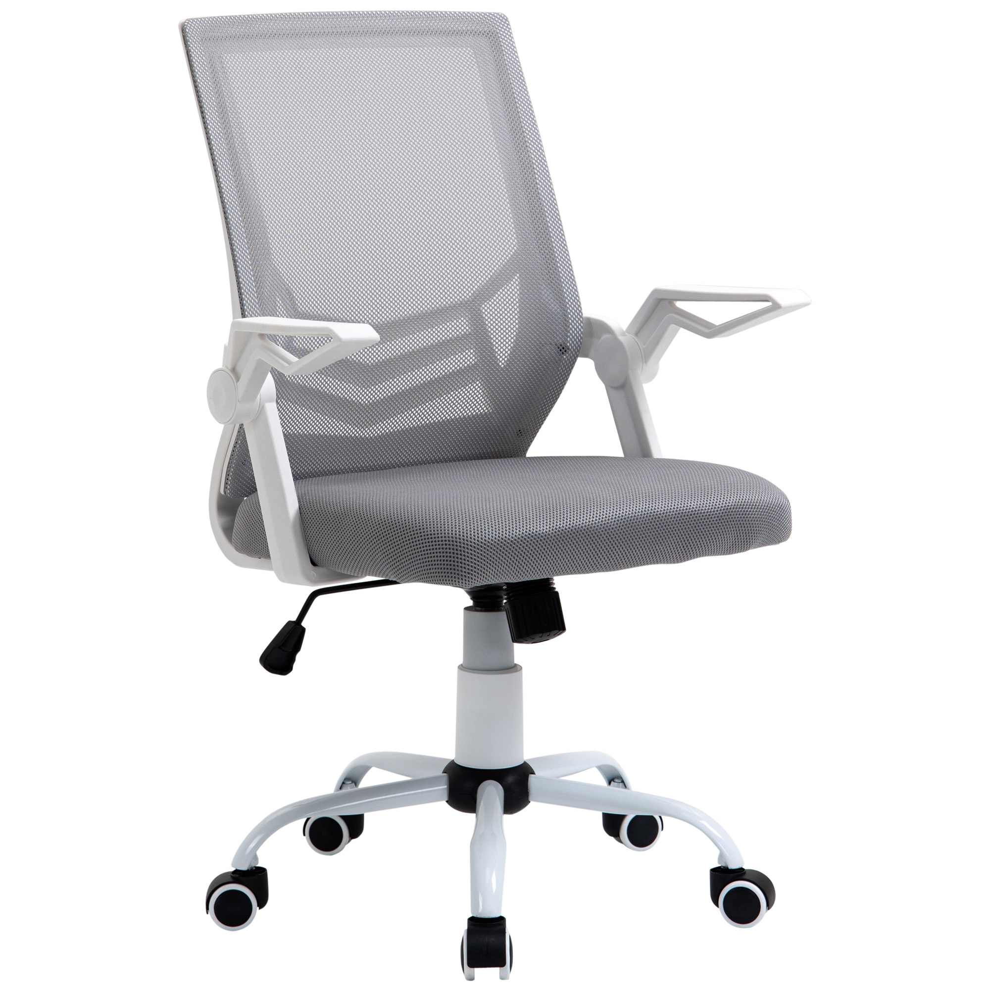 vinsetto silla de oficina ergonomica silla escritorio giratoria con altura ajustable reposabrazos abatible transpirable    aosom espana