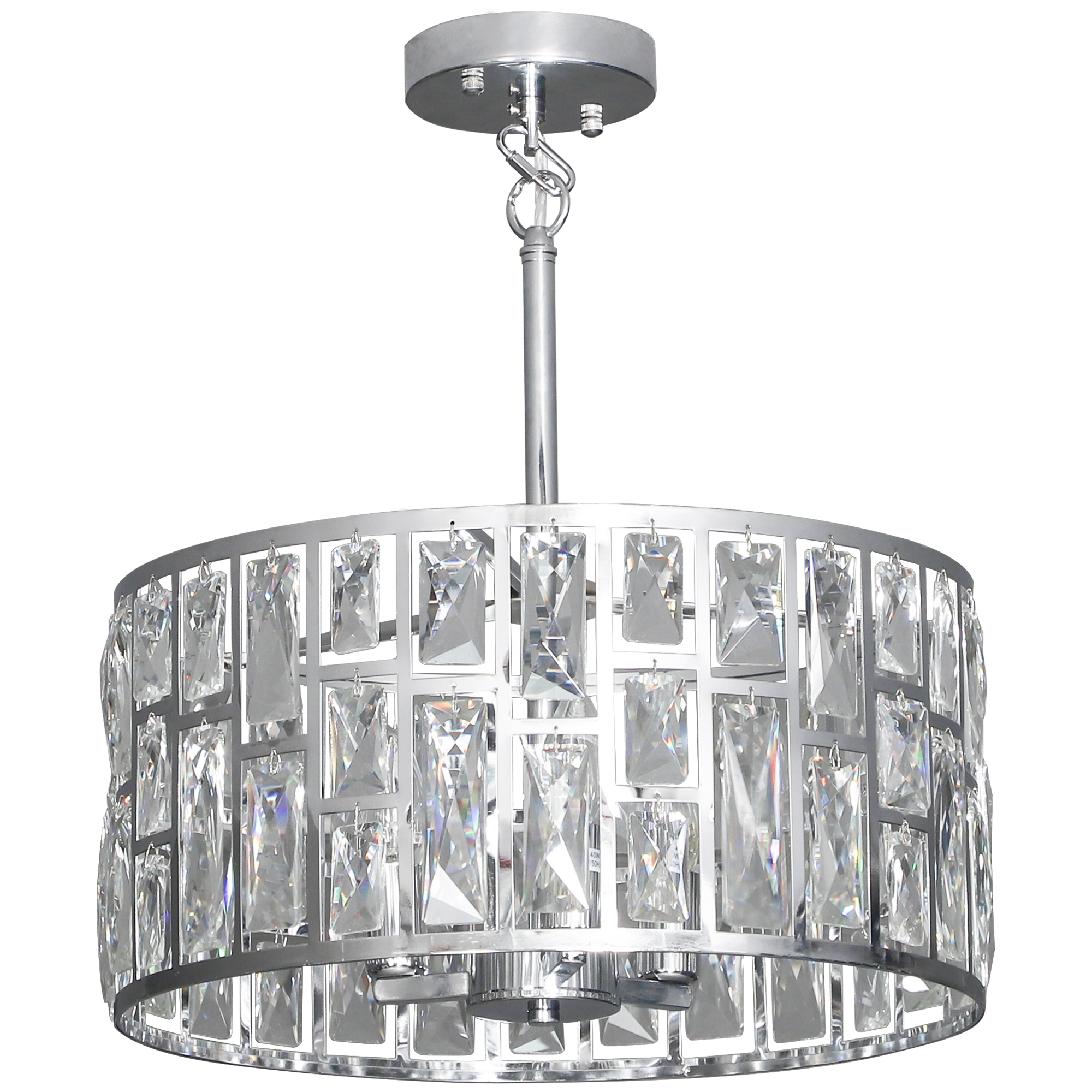 HOMCOM 72 Glass Crystallite Chandelier – Silver-Tone HOMCOM 72 Glass Crystallite Chandelier – Silver-Tone