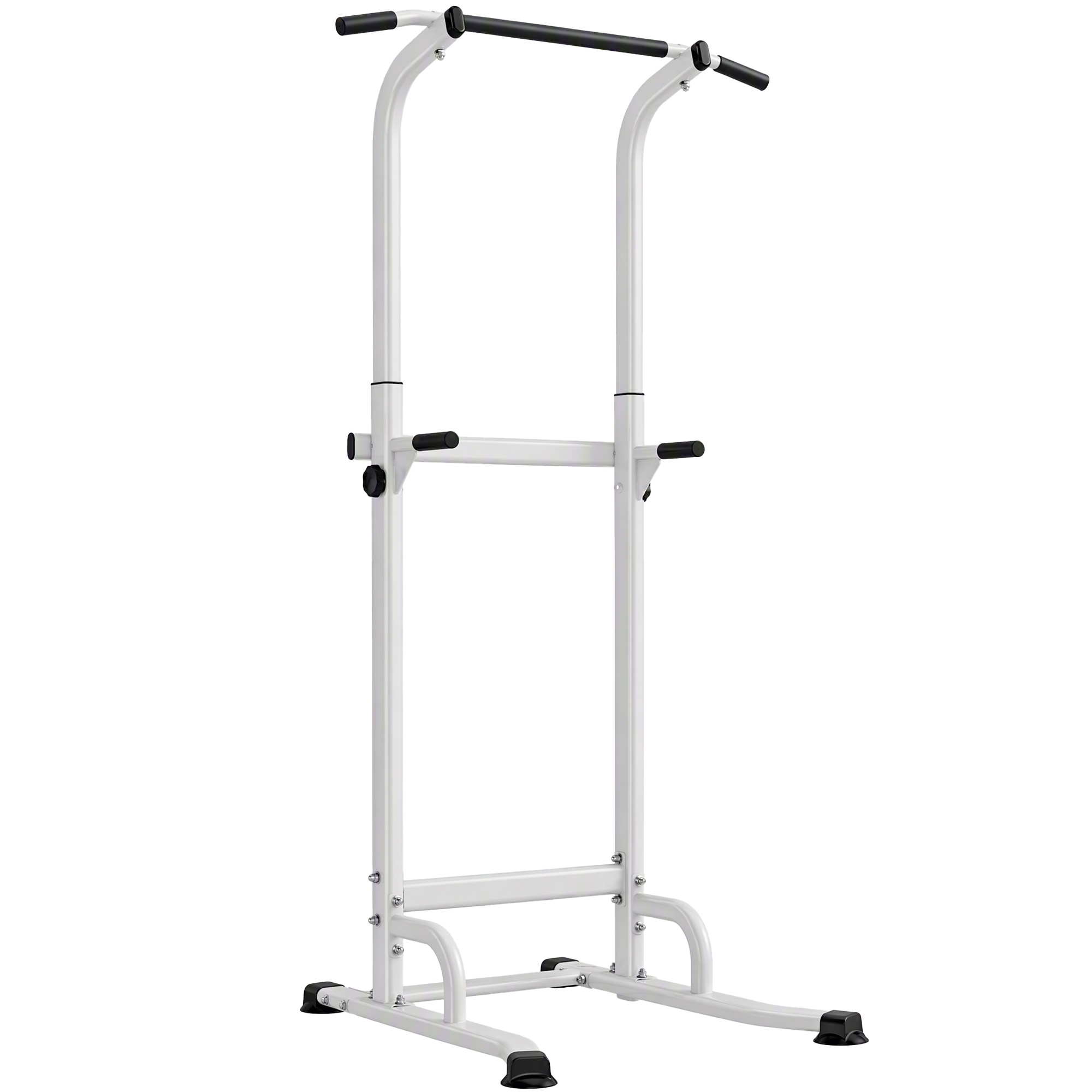 SPORTNOW Power Tower höhenverstellbar 176,5-227 cm Dip-Station multifunktionale Klimmzugstange mit Stahlrahmen, kompaktes Fitnessgerät für Heimtraining, 120 kg Belastbarkeit Aosom