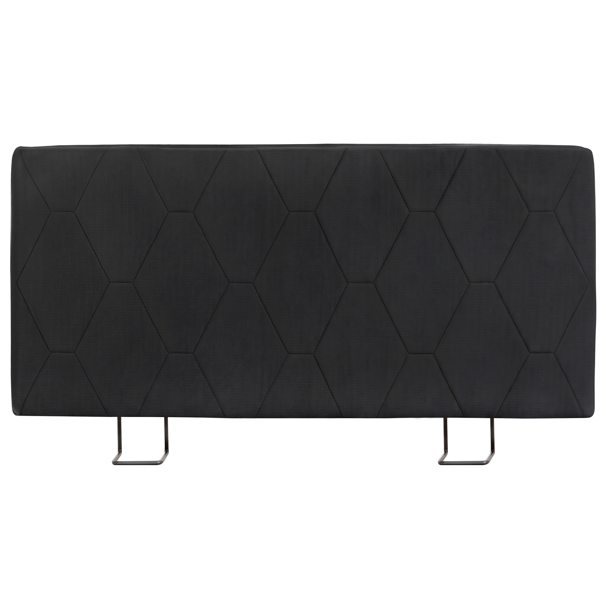 Tête de lit 160 cm à hauteur réglable en chenille Design losanges et structure métallique Gris foncé