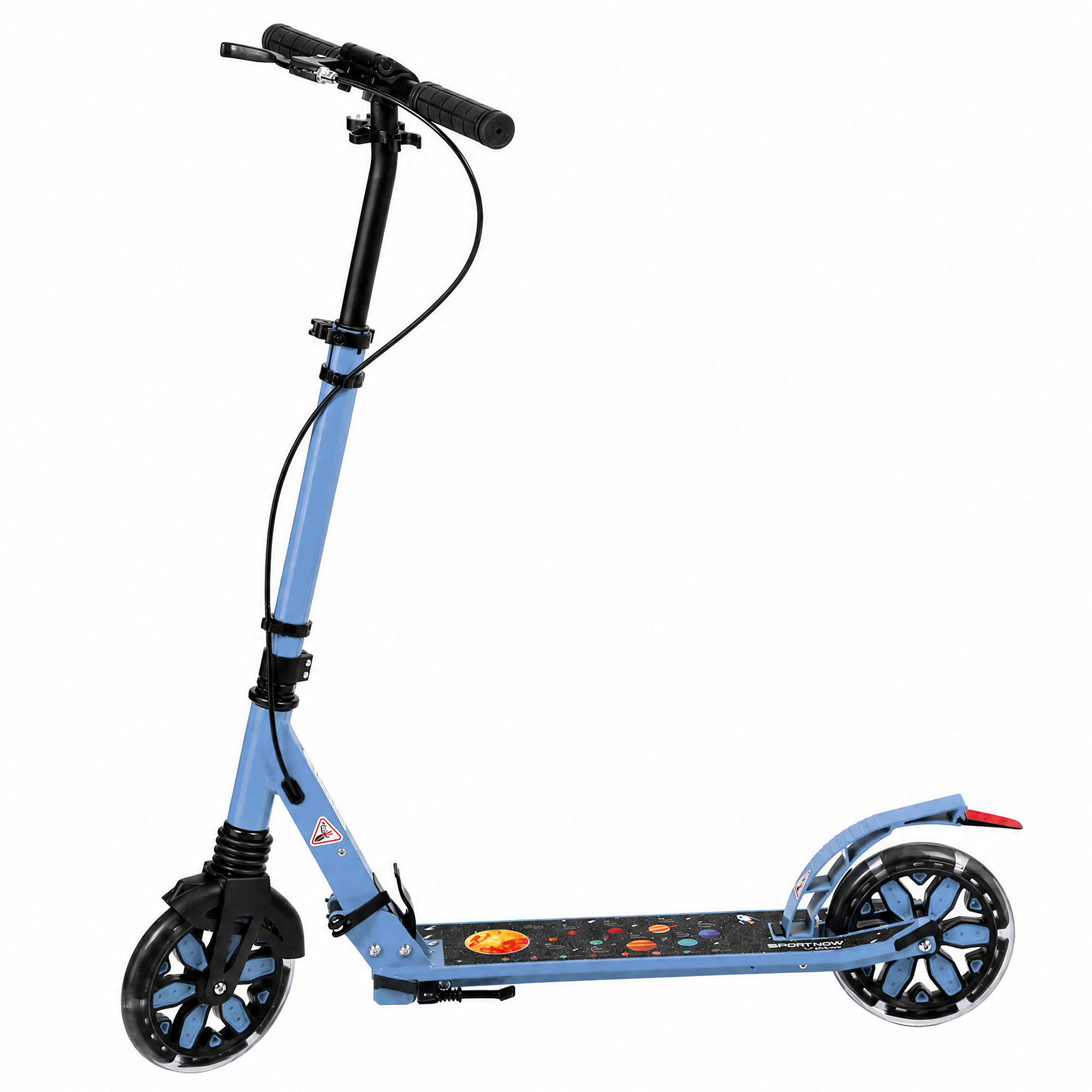 SPORTNOW Trotinet Pliabil pentru Adulți din Aluminiu cu Ghidon Reglabil, Roți cu Lumini, Amortizare Frontală și Frâne Duble | Aosom Romania