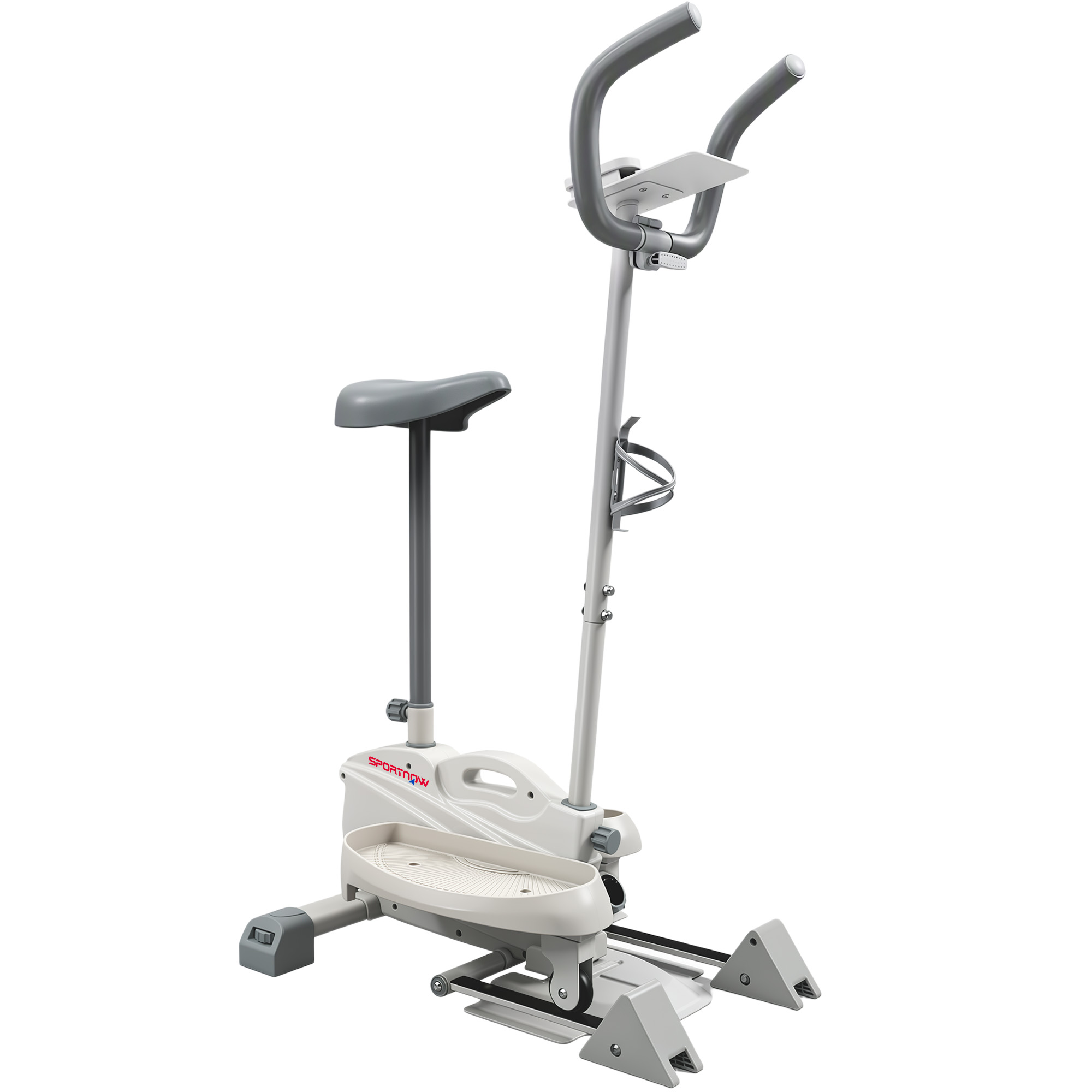 SPORTNOW Aparat eliptic 3 în 1 silențios cu șa Rezistență magnetică reglabilă Ecran LCD Compatibil cu aplicație Alb | Aosom Romania