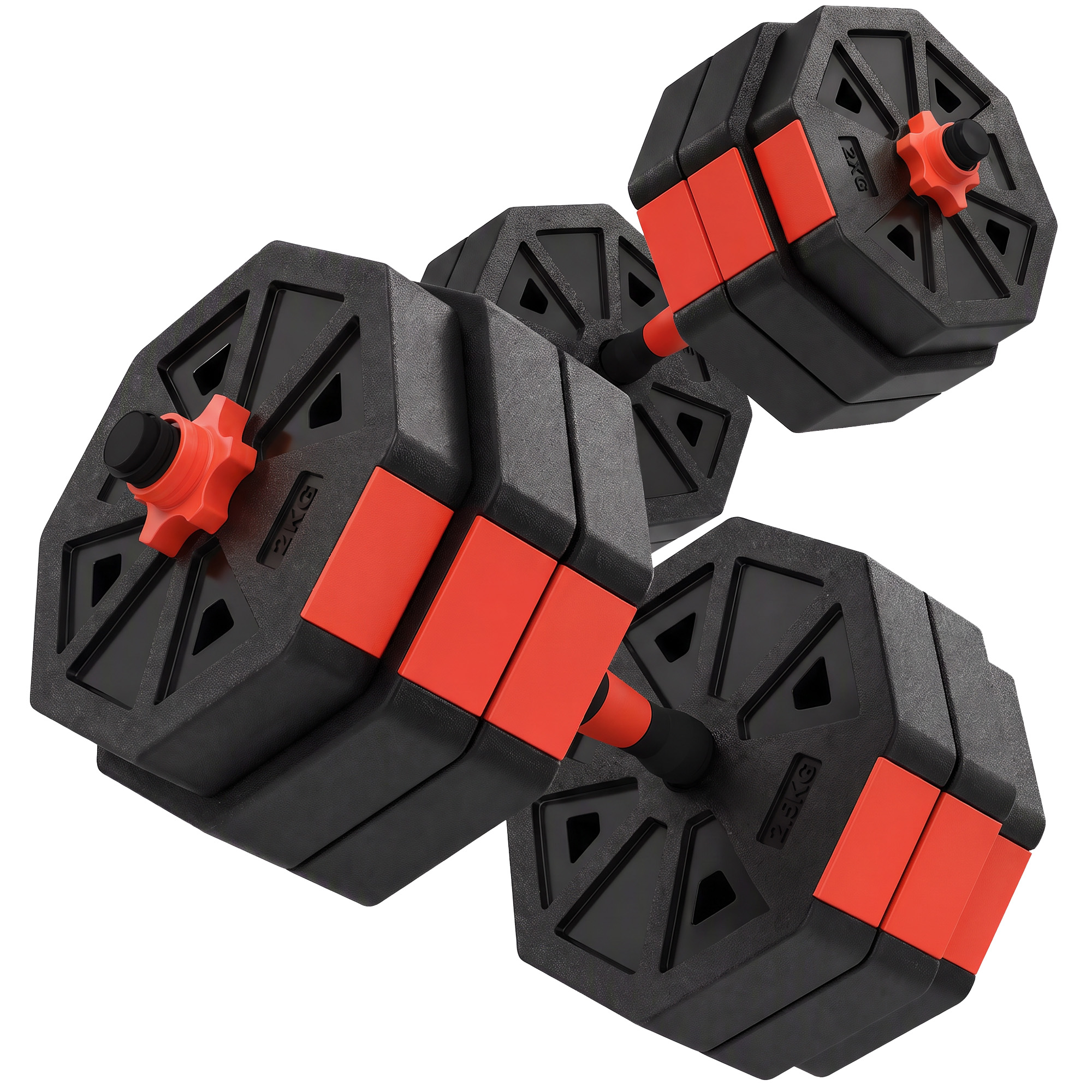 SPORTNOW 4-in-1 Hantelset Kurzhantel Set Kurzhanteln Langhanteln verstellbar 25 KG Hanteln Set Dumbbell mit Verbindungsrohr Sternverschlüsse Kurzhantelset für Krafttraining Zuhause Aosom