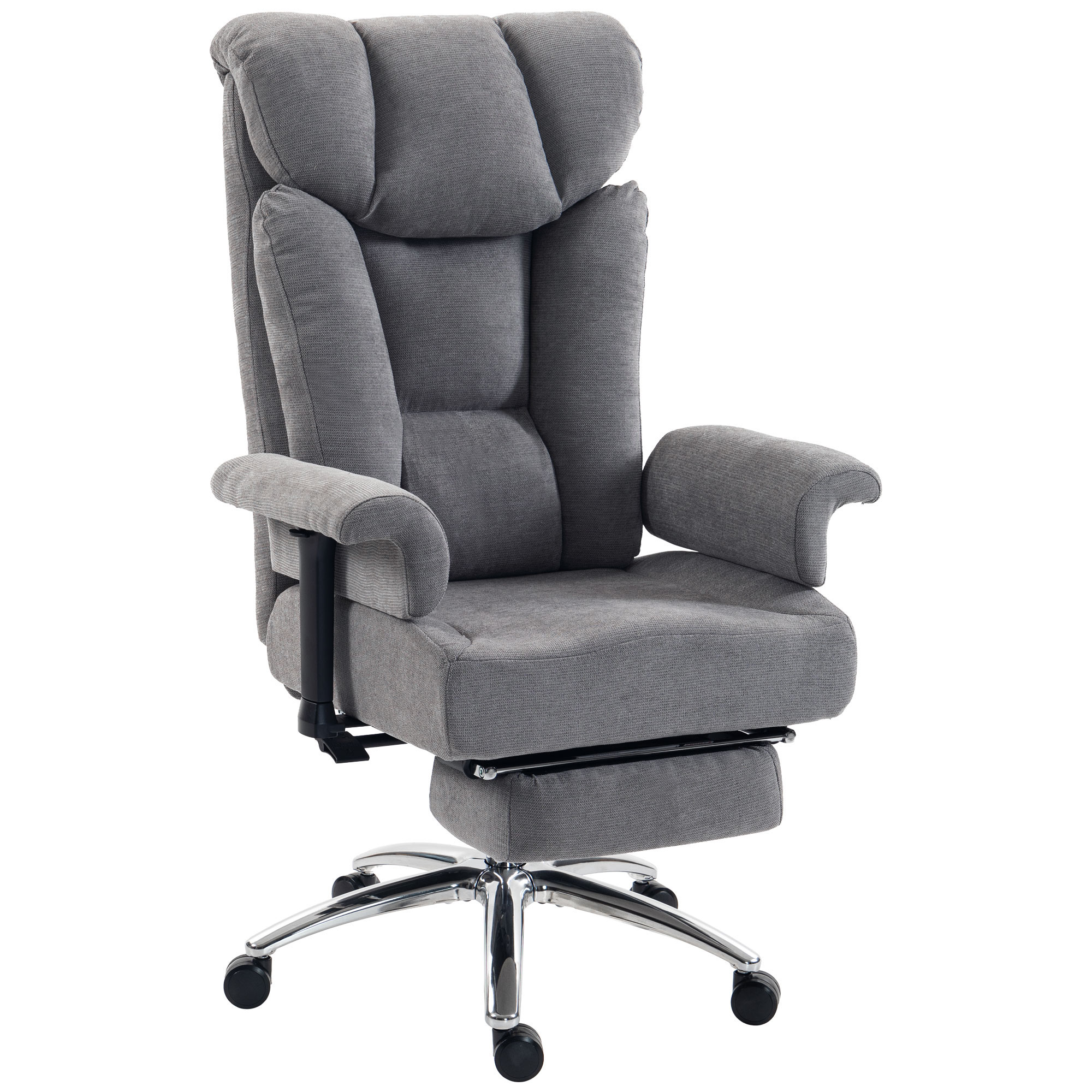 HOMCOM Big and Tall Office Chair, 250 kg Heavy Duty Executive Desk Chair with Adjustable Armrests and High Back, Dark Grey