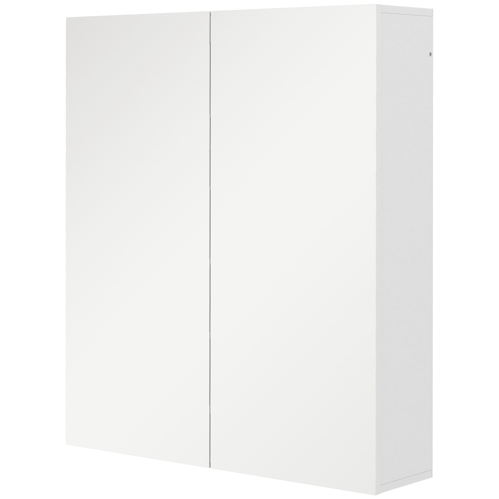kleankin Badezimmerschrank mit Spiegel, Wandschrank mit 2 Türen, verstellbares Fach, Drucköffnung und Soft-Close-Scharniere, Hängeschrank, 60x15x70 cm, Weiß Aosom
