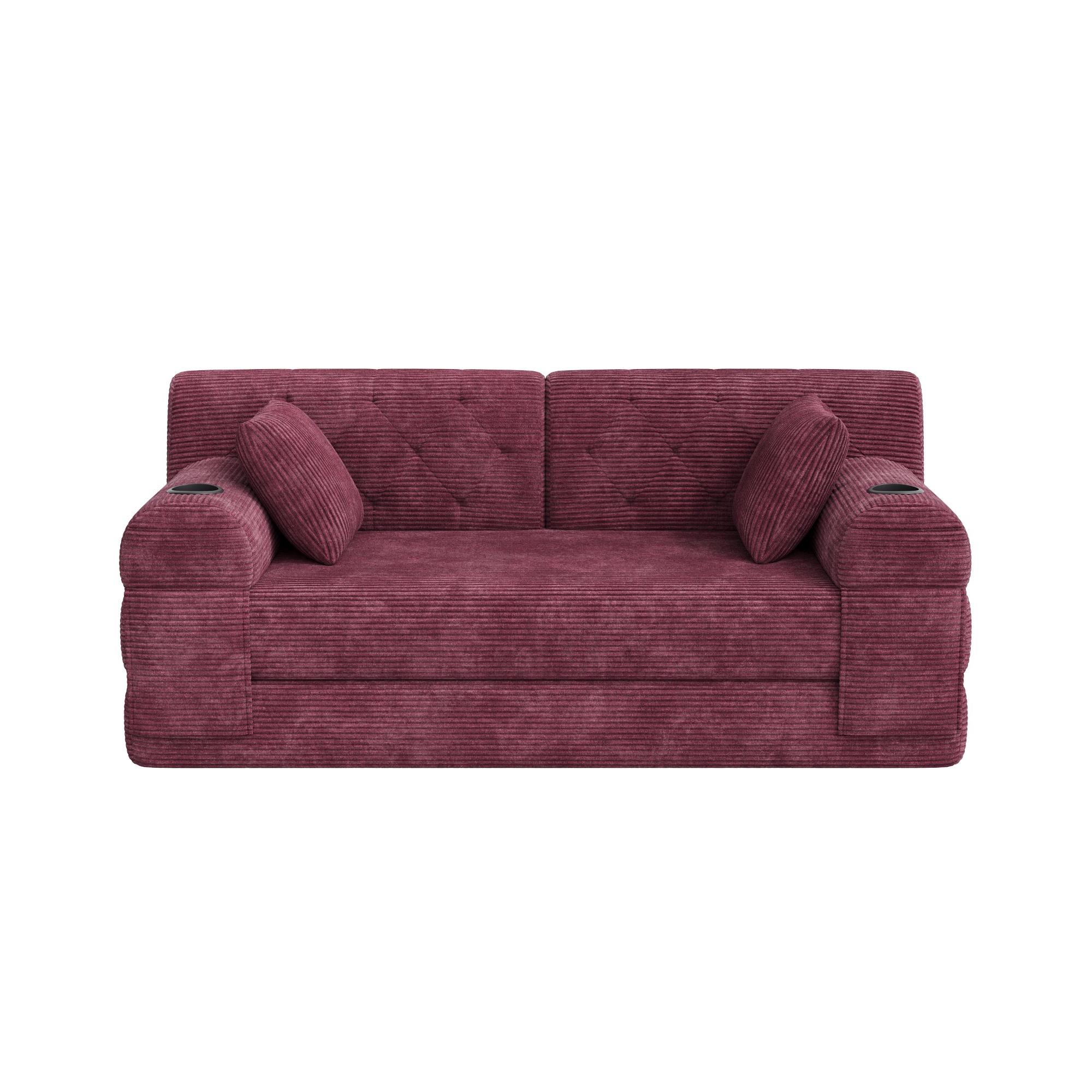 Doppeltes komprimiertes Cordsofa, Weinrot Aosom.de