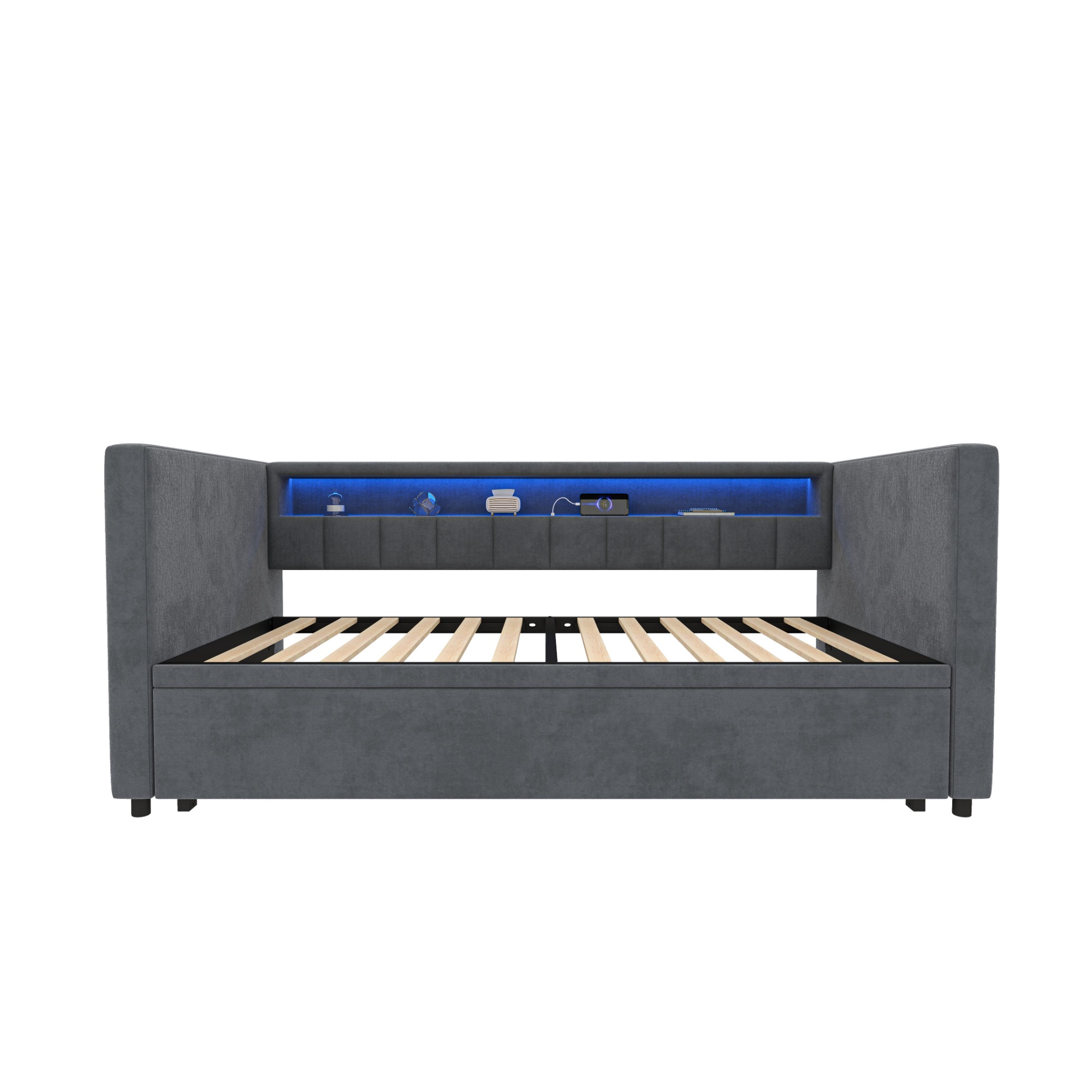 Multifunktionales Schlafsofa 90X190 cm, Dunkelgrau Aosom.de