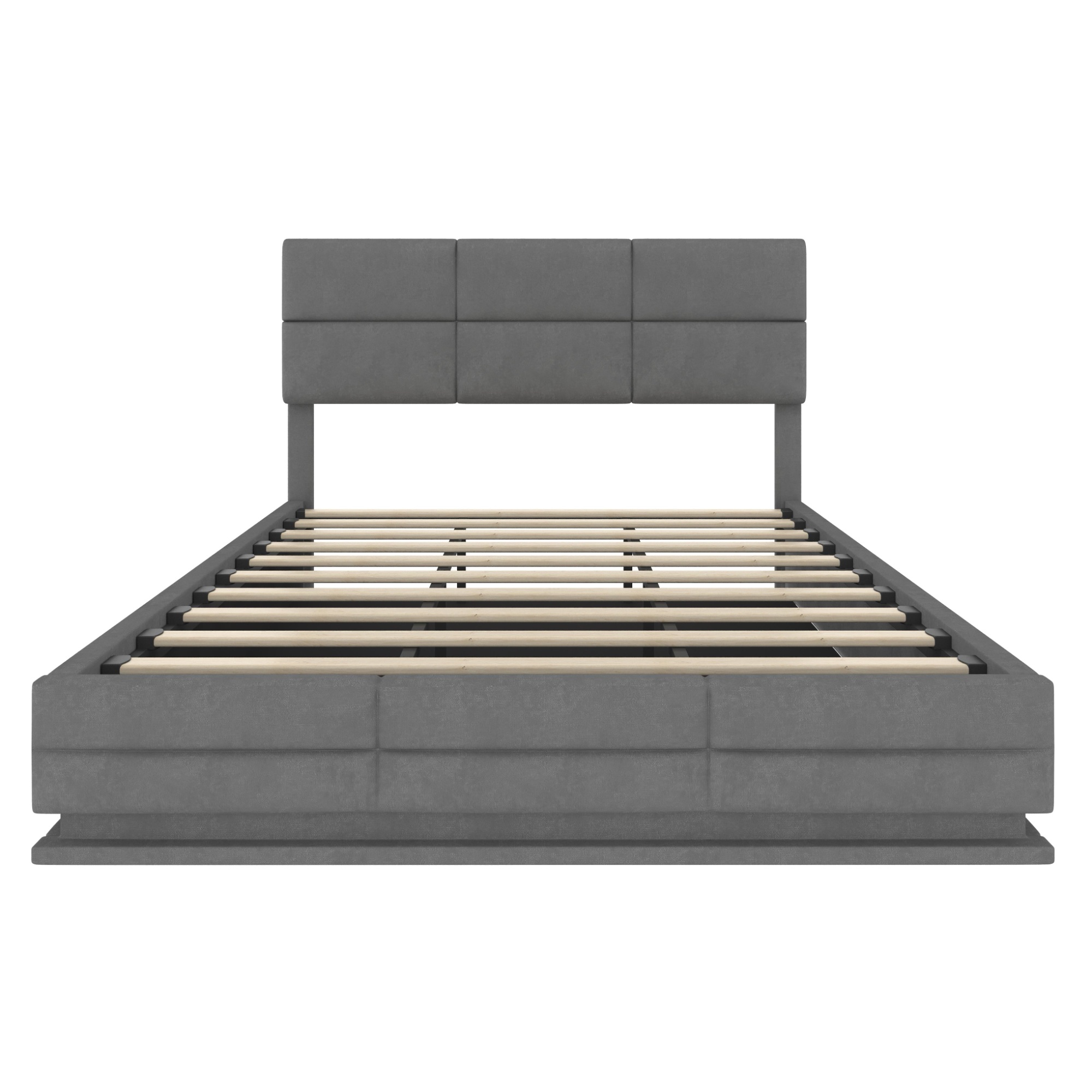 Das samtgepolsterte Bett misst 180 x 200 cm,Dunkelgrau Aosom.de