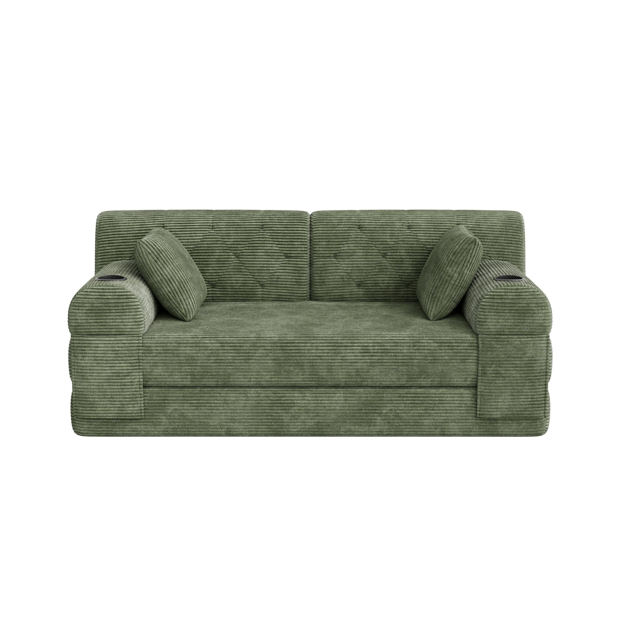 Doppeltes komprimiertes Cordsofa, Grün Aosom.de