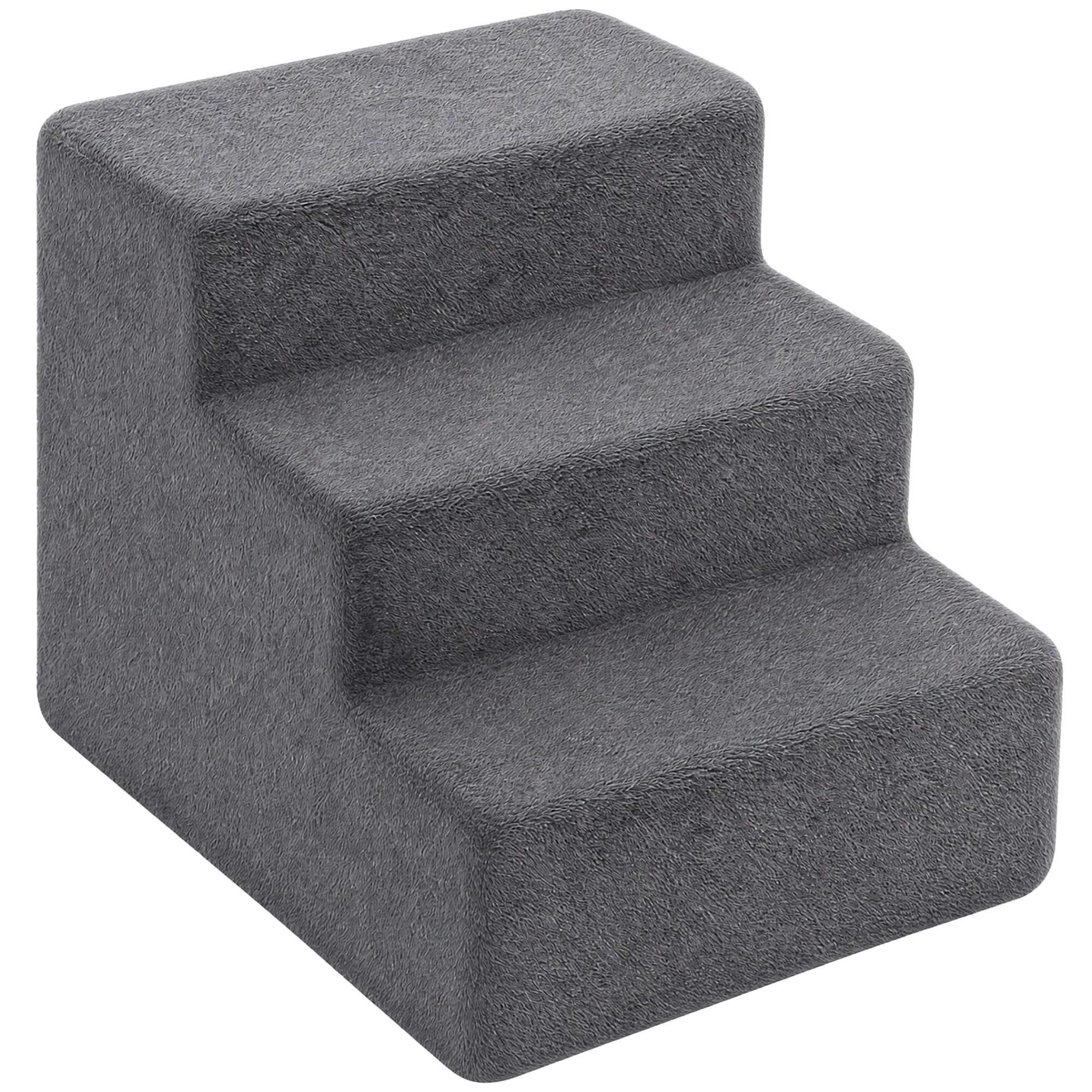 PawHut Scară pentru câini 3 trepte Husă detașabilă pentru câini mici 35 cm Gri închis | Aosom Romania