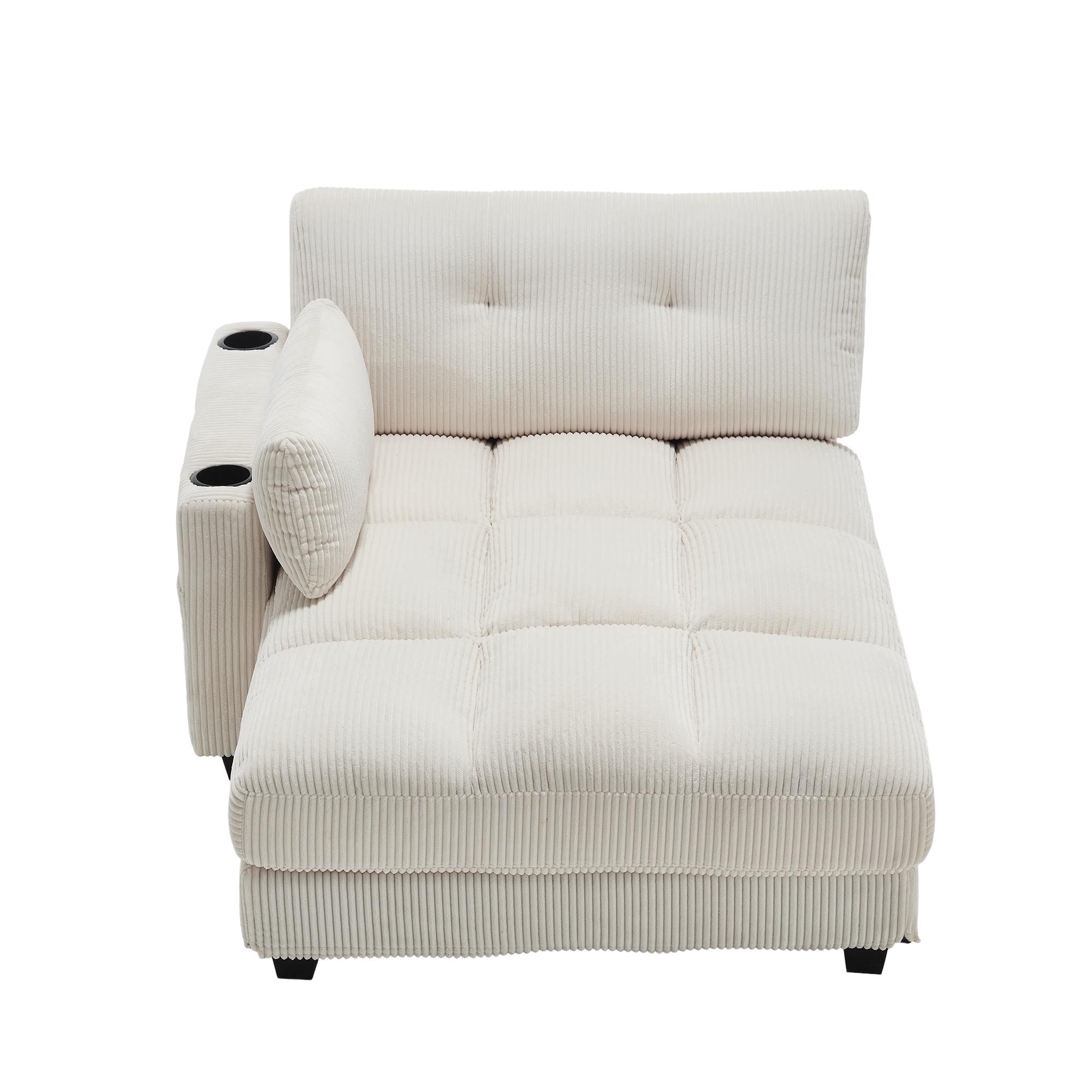 Palm-Sessel mit austauschbaren linken und rechten Armlehnen, Beige Aosom.de