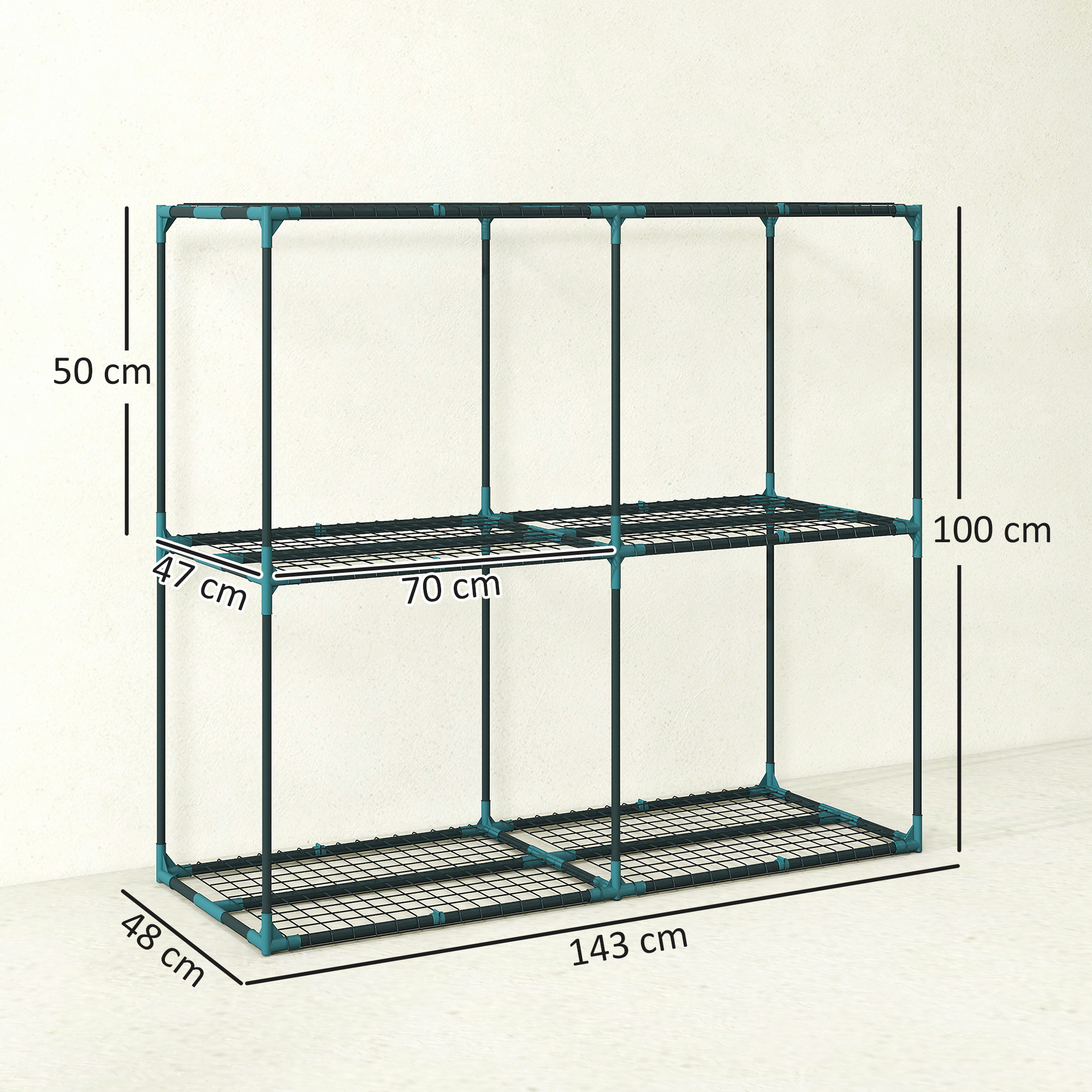3-astmeline lillealus, 100 cm kõrge, lillealus riiulitega, mitmeastmeline terasest, tumeroheline